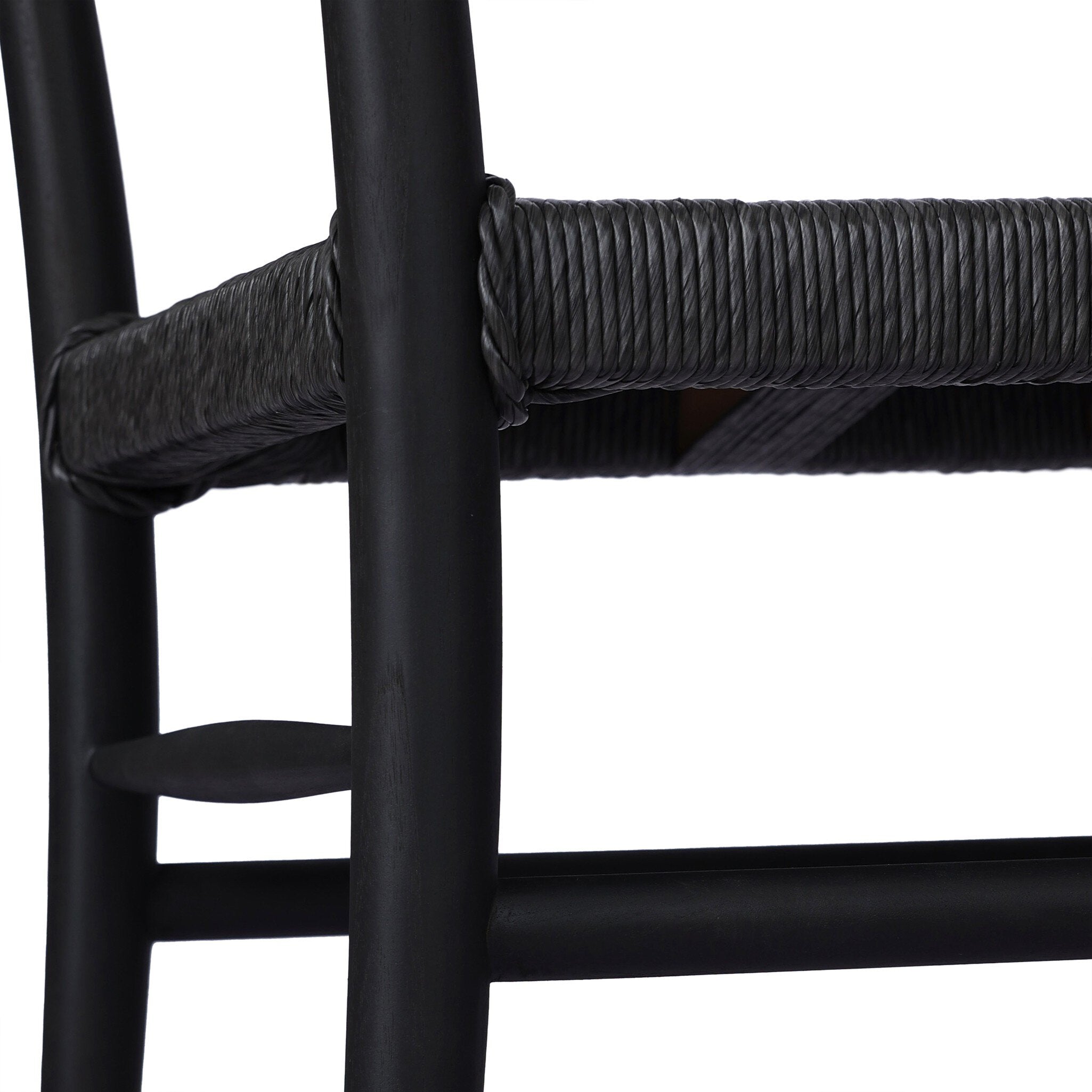 Four Hands Lomas Outdoor Dining Chair — Black Teak-Vintage Coal