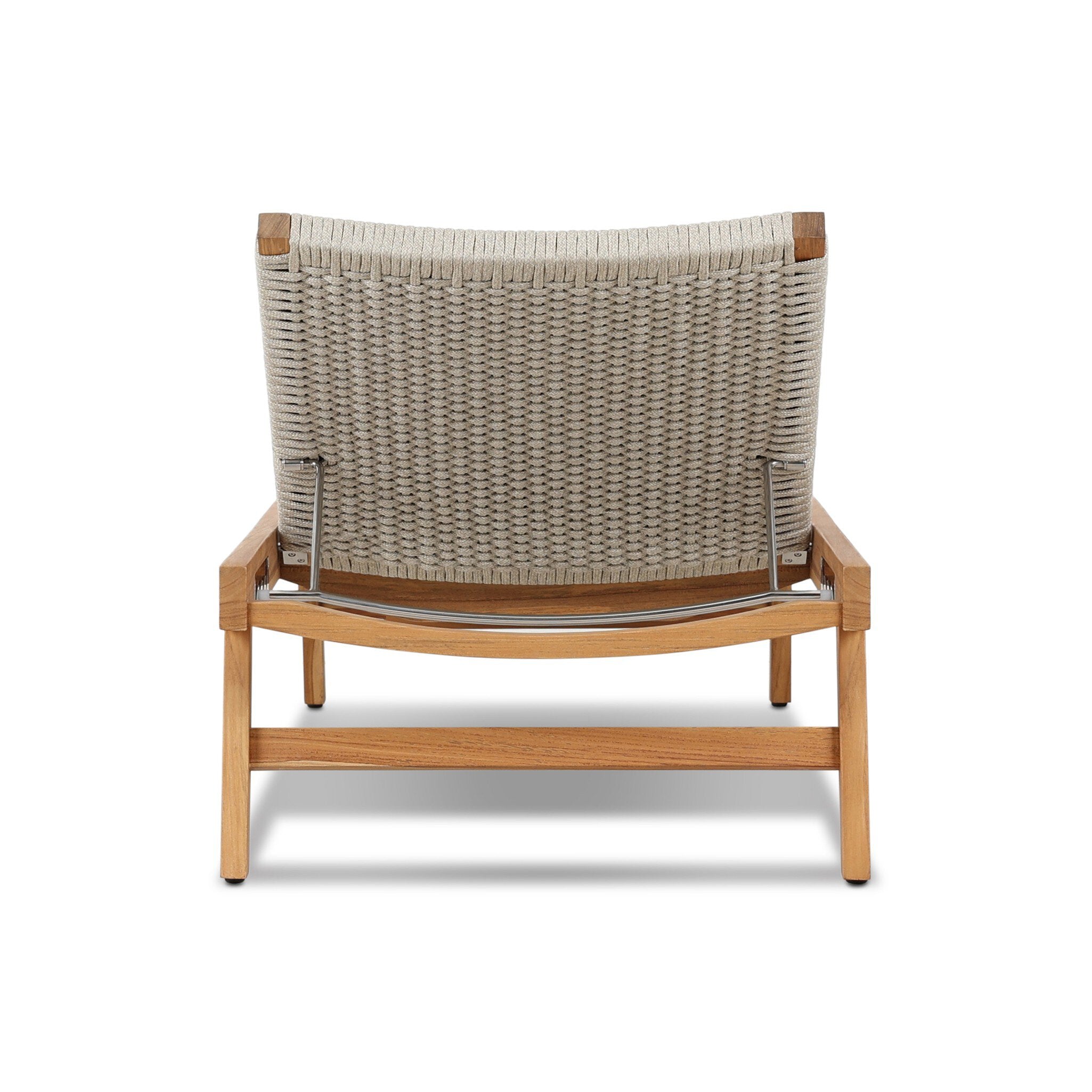 Four Hands Delano Outdoor Chaise — Natural Teak-FSC-Ivory Rope