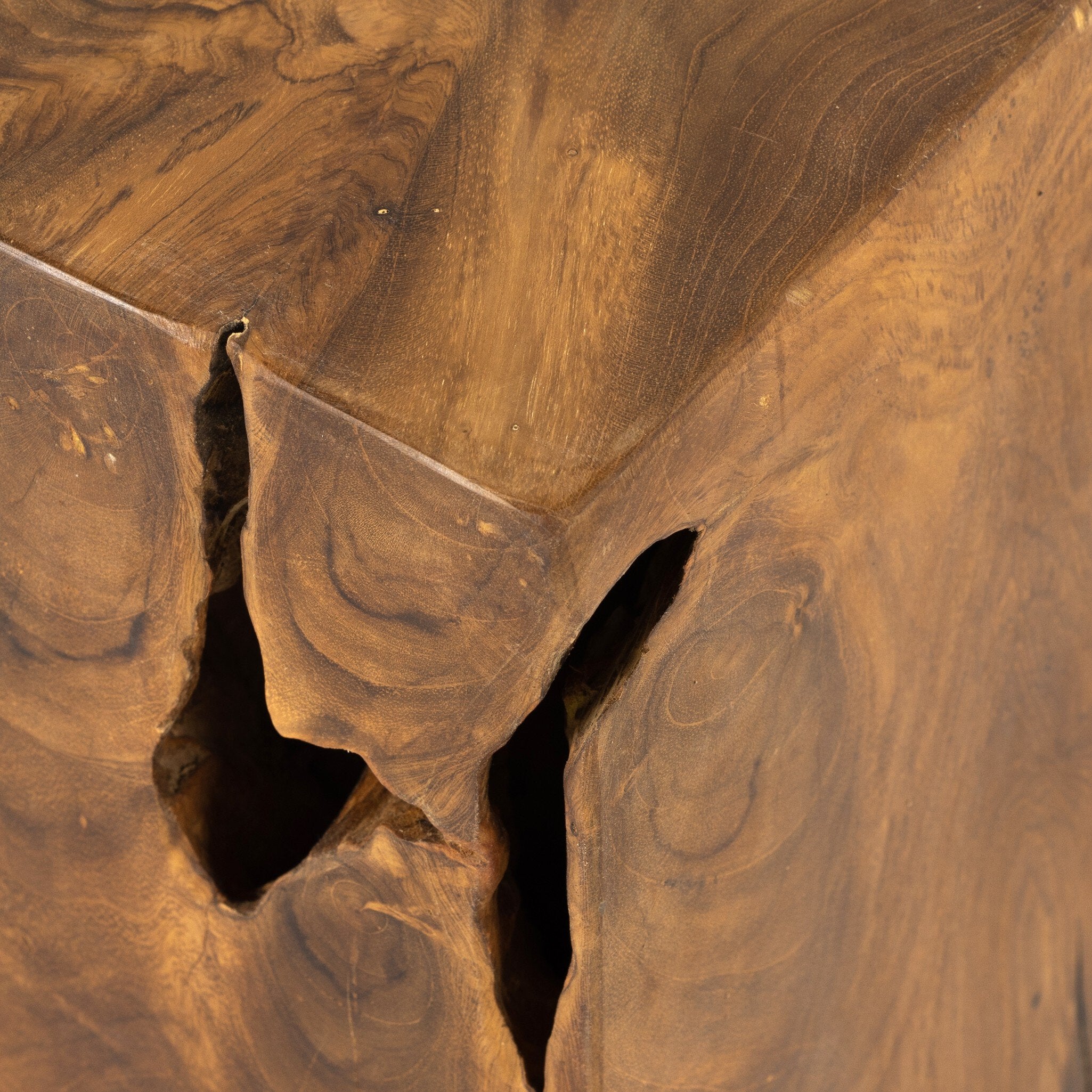 Four Hands Teak Square Stool — Aged Natural Teak