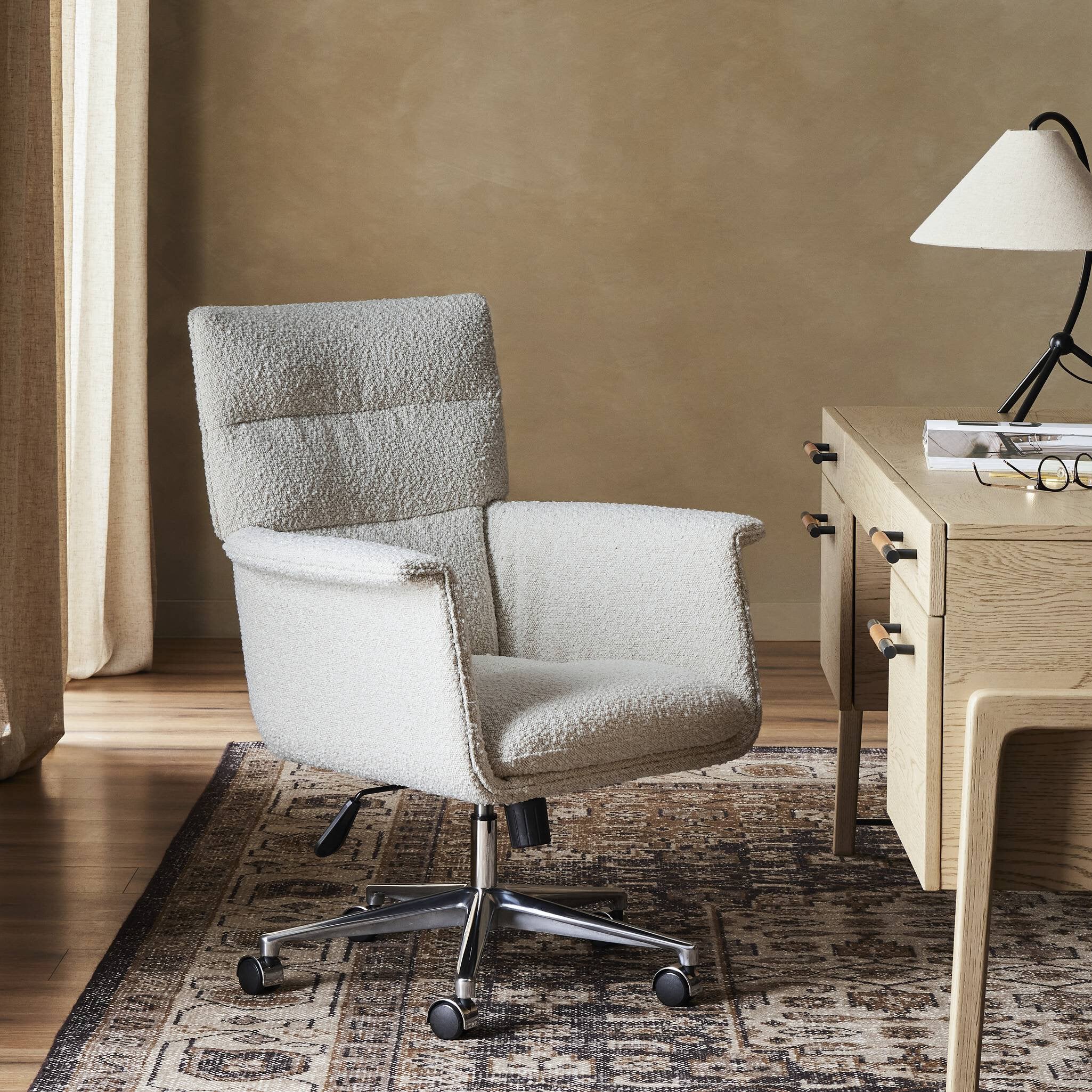 Four Hands Humphrey Desk Chair — Knoll Natural-Polished Aluminum