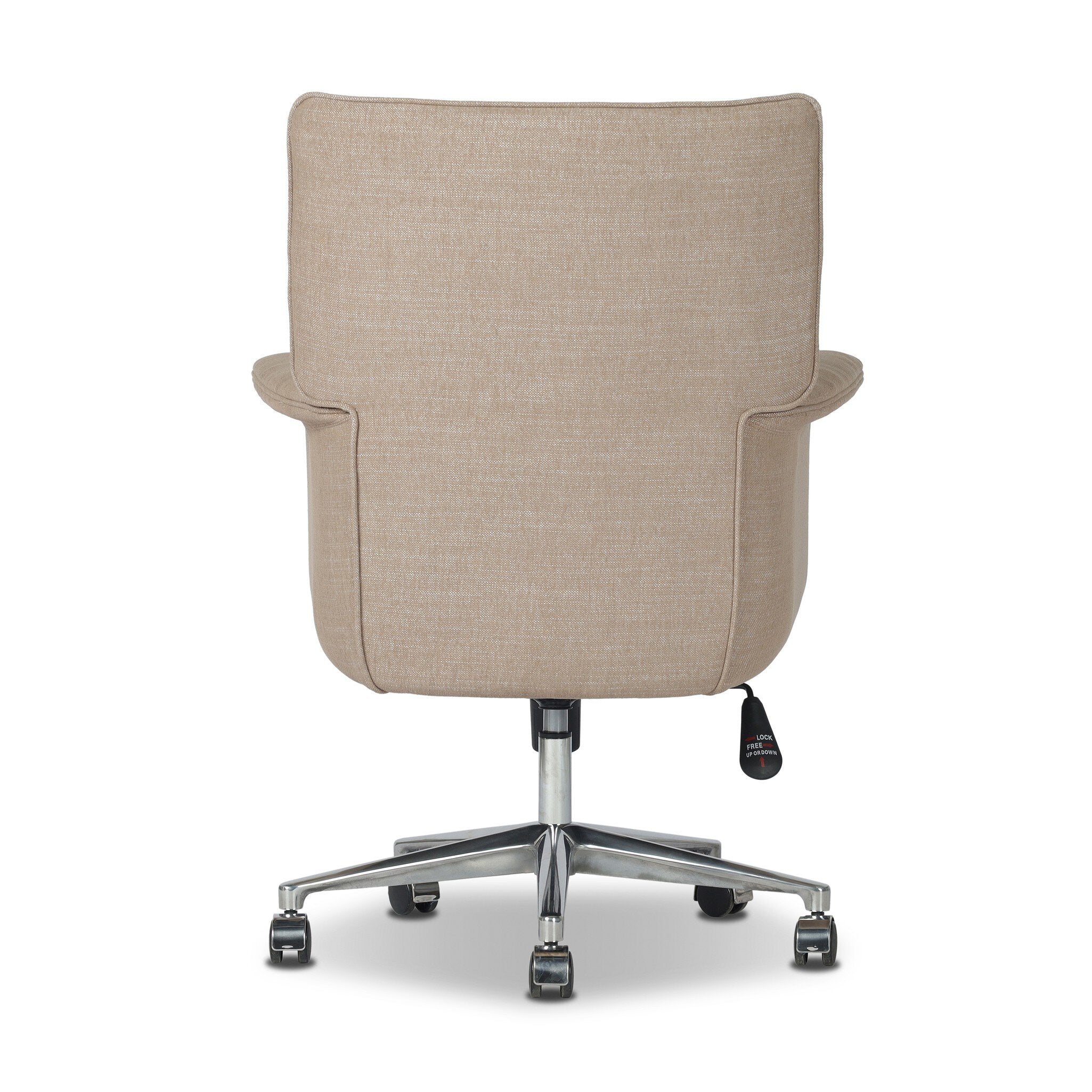 Four Hands Humphrey Desk Chair — Crypton Nomad Taupe-Polished Aluminum