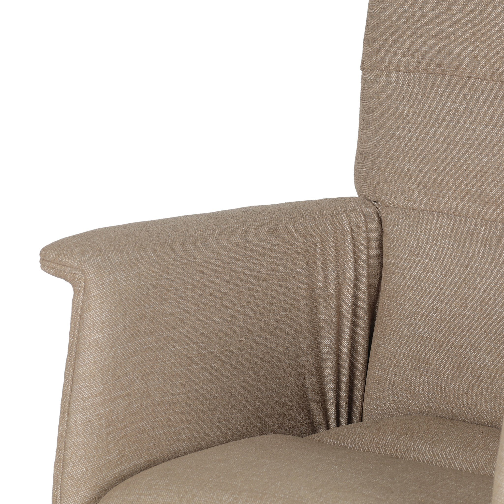Four Hands Humphrey Desk Chair — Crypton Nomad Taupe-Polished Aluminum