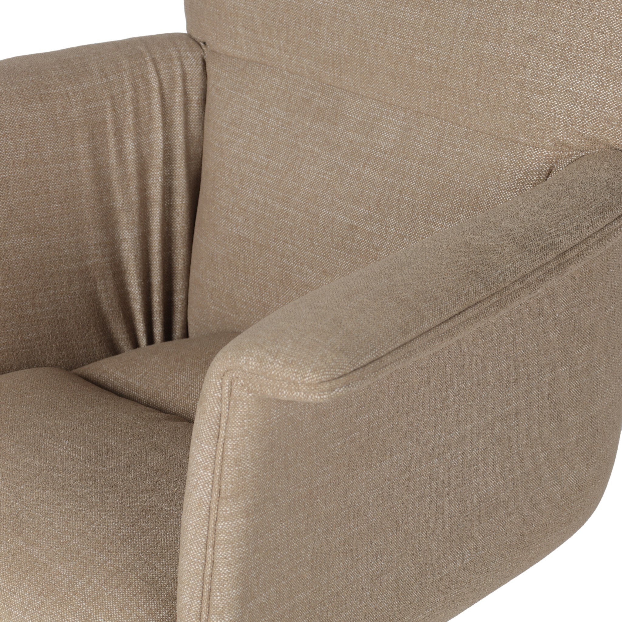 Four Hands Humphrey Desk Chair — Crypton Nomad Taupe-Polished Aluminum