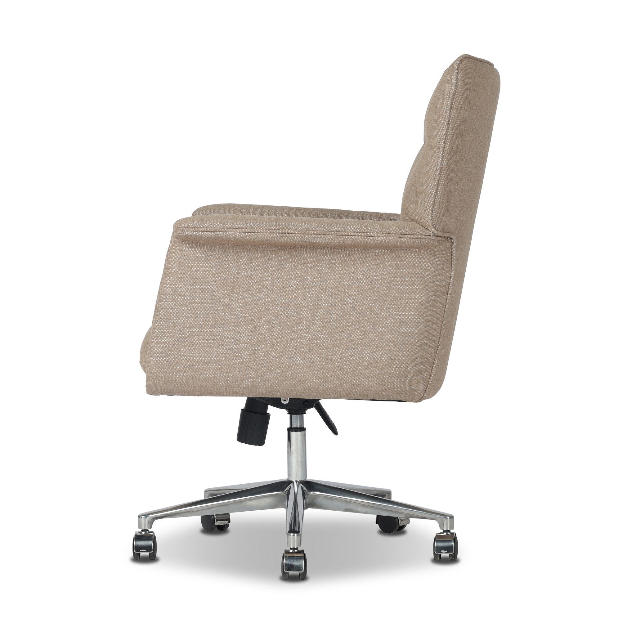 Four Hands Humphrey Desk Chair — Crypton Nomad Taupe-Polished Aluminum