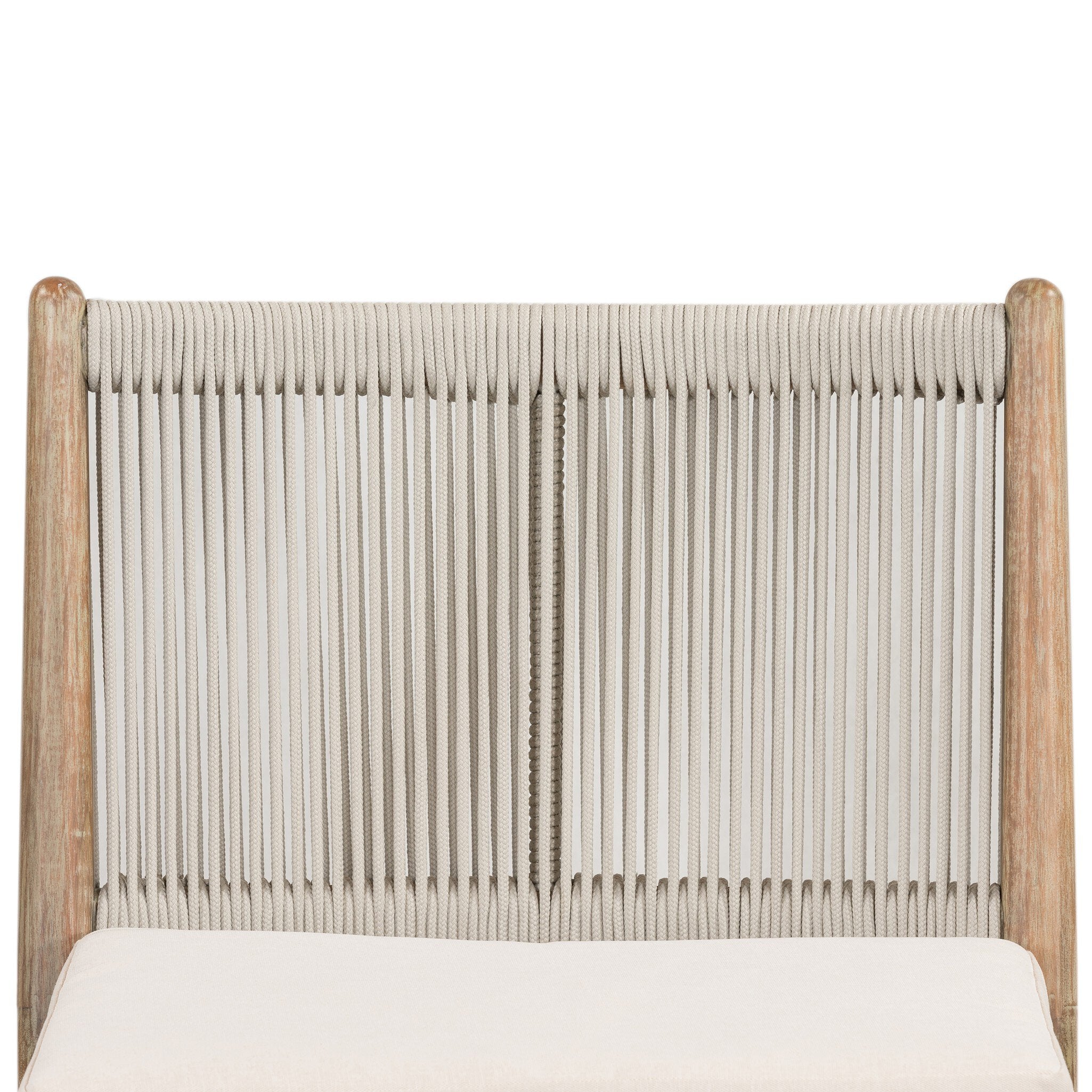 Four Hands Rosen Outdoor Dining Chair — Natural Eucalyptus FSC-Lakin Oat-Natural Rope