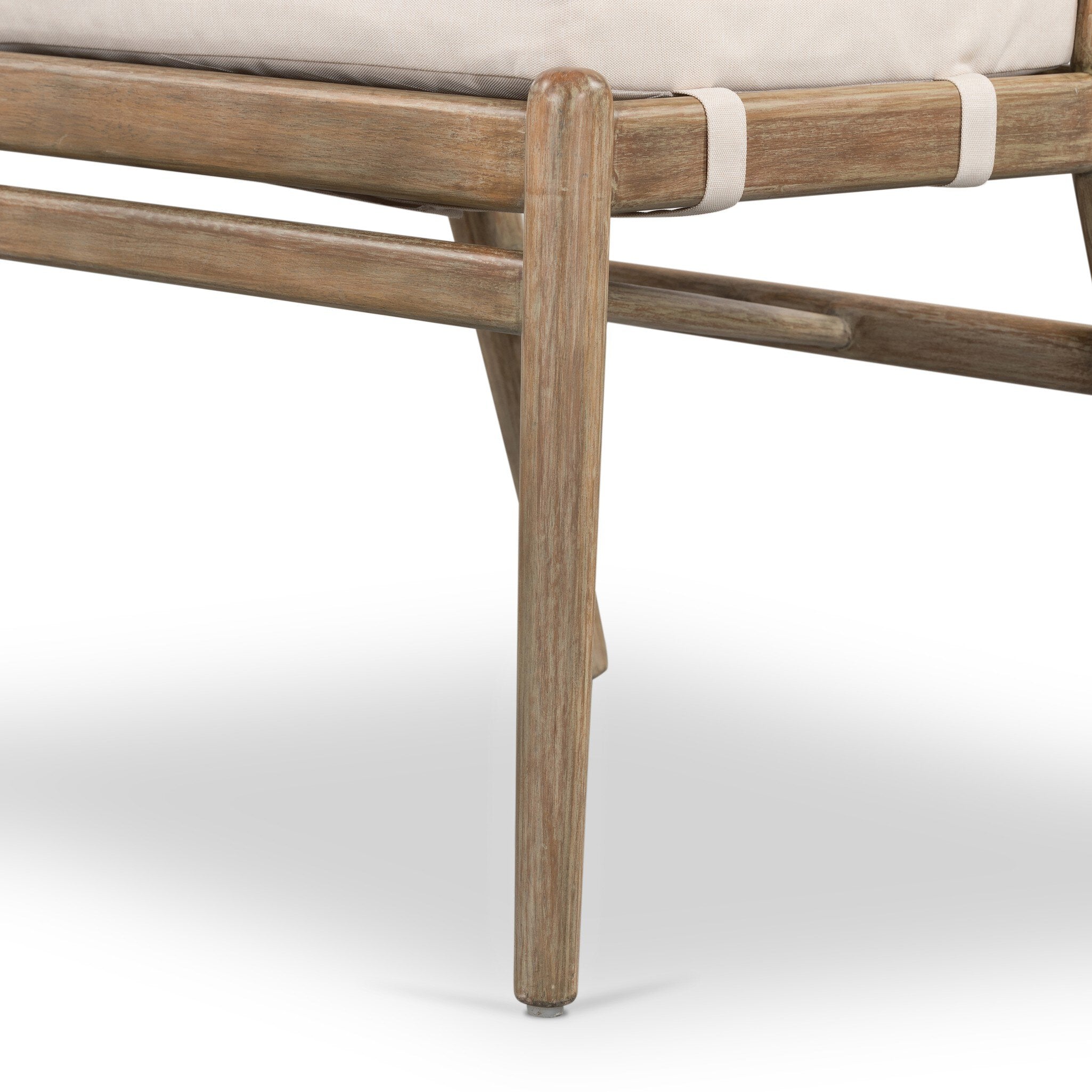 Four Hands Rosen Outdoor Dining Chair — Natural Eucalyptus FSC-Lakin Oat-Natural Rope