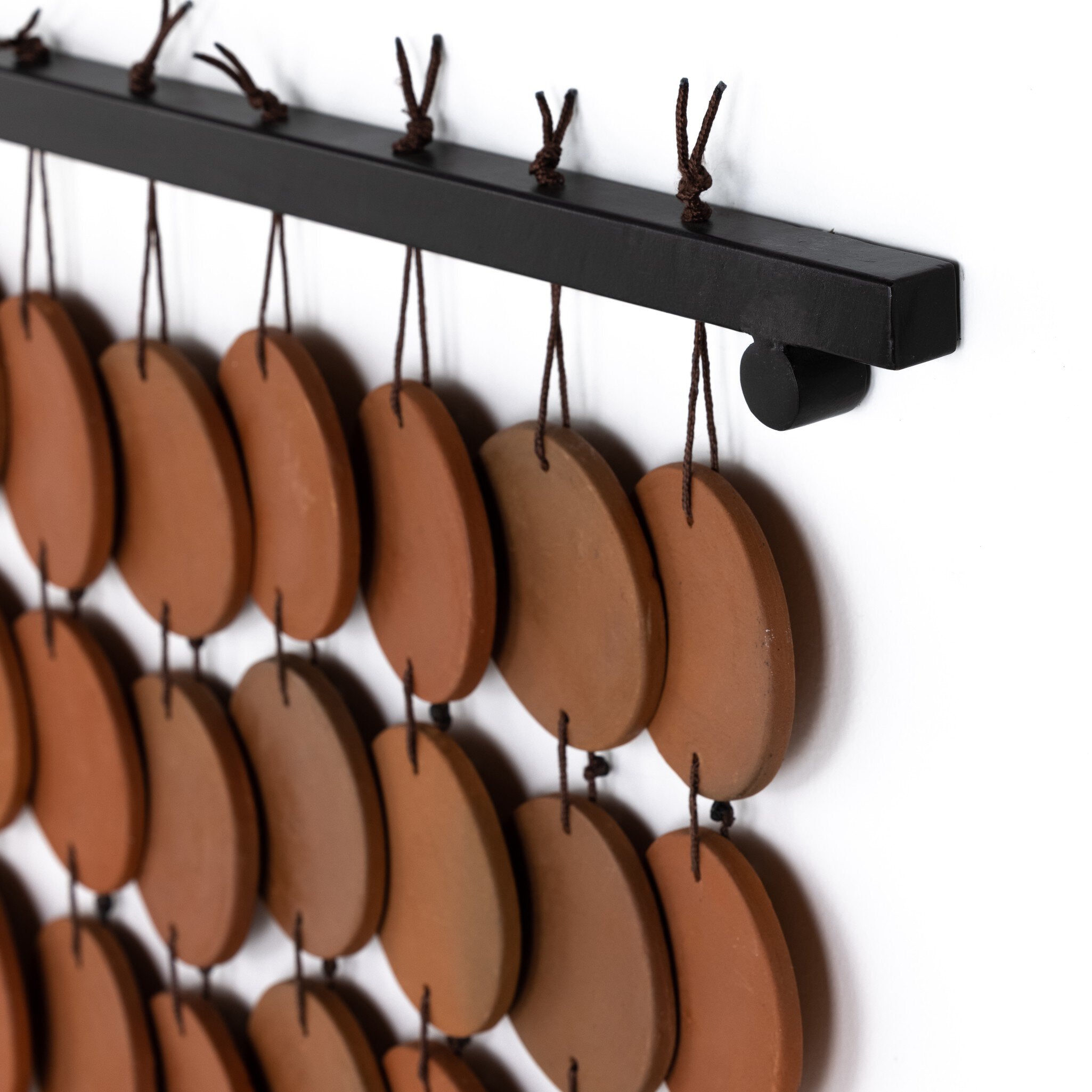 Four Hands Ceramic Wall Hanging — Terracotta-Antique Brown-Brown Rope