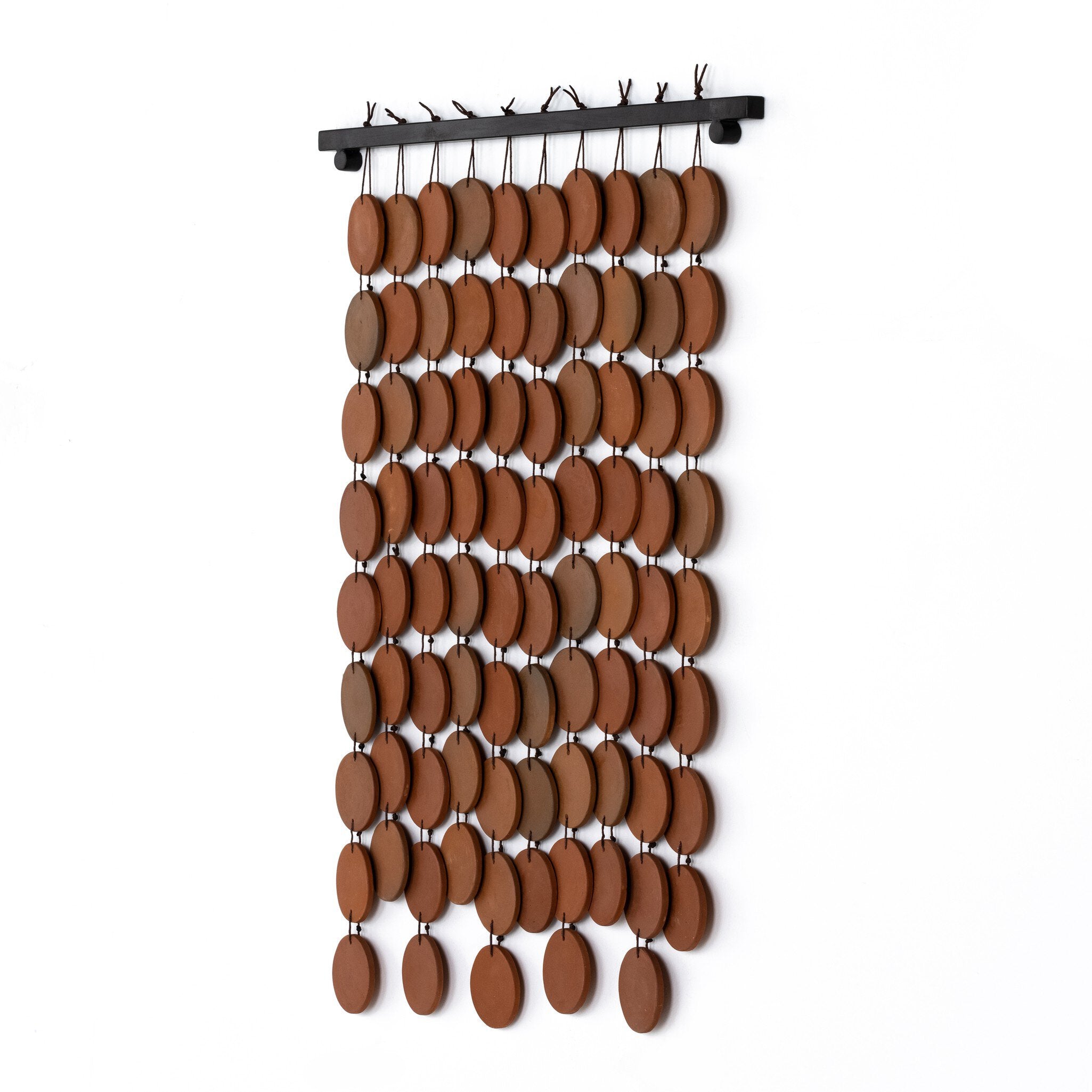 Four Hands Ceramic Wall Hanging — Terracotta-Antique Brown-Brown Rope