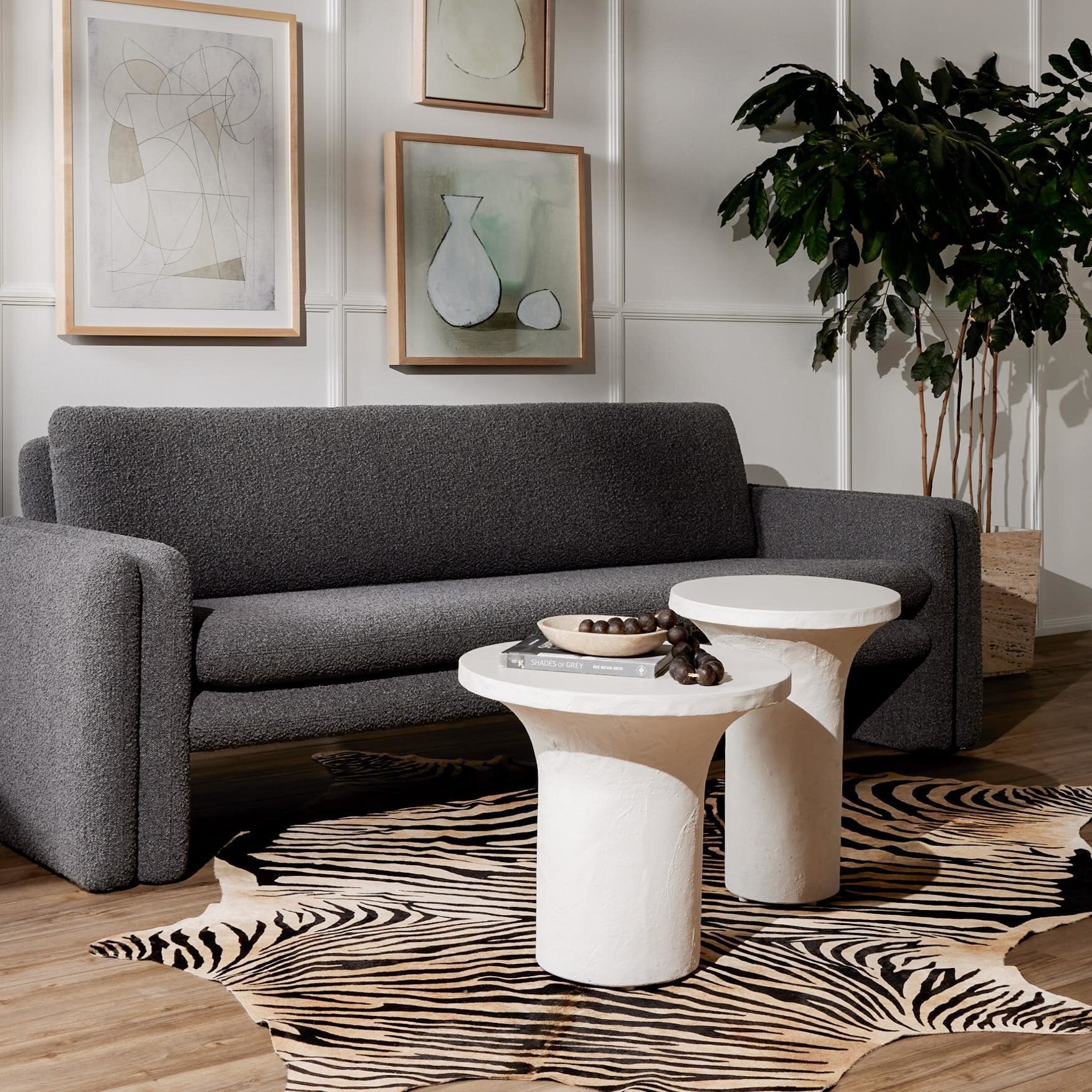 Four Hands Zebra Printed Hide Rug — Zebra Hair on Hide-5'x8'