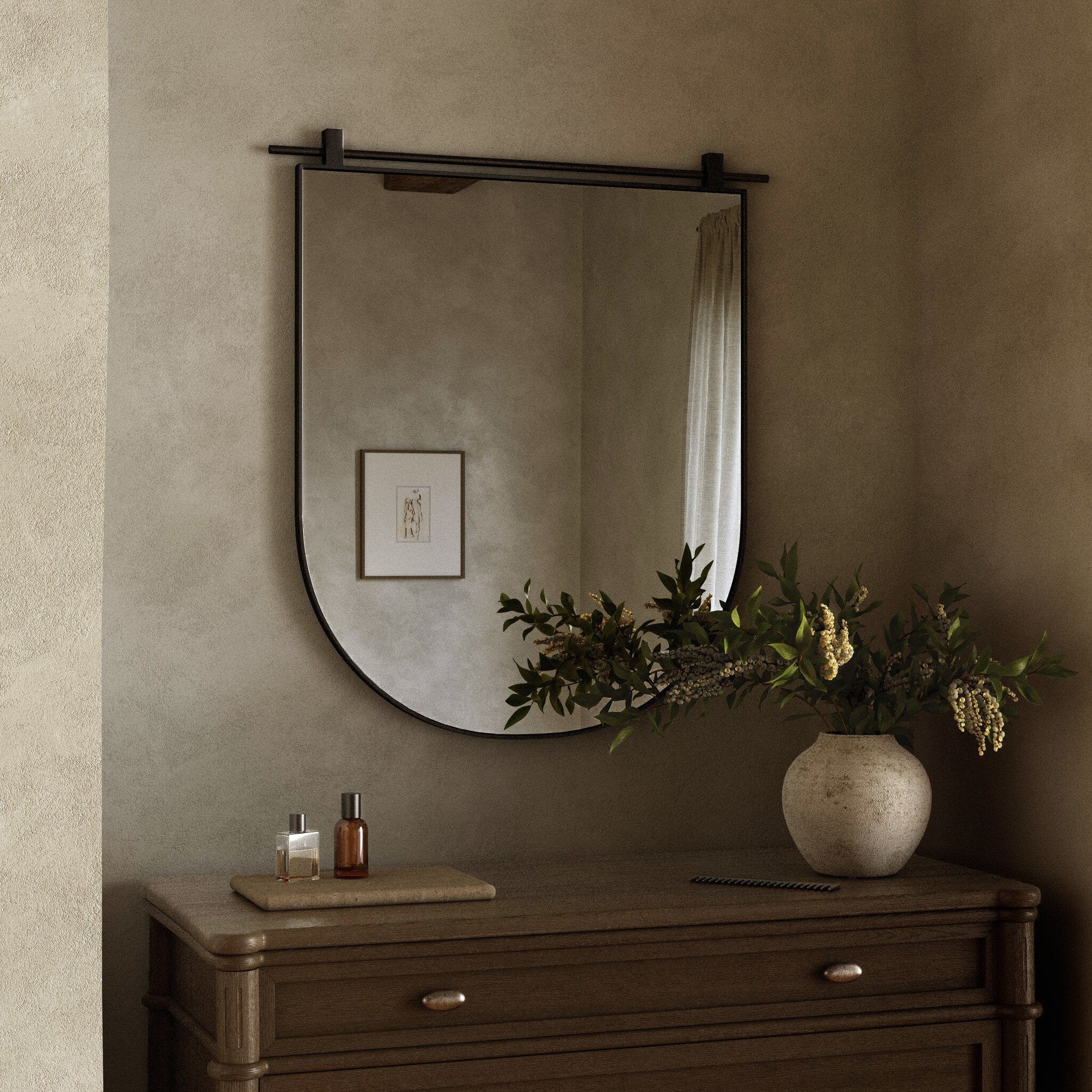 Four Hands Chico Arch Mirror — Antiqued Iron-Mirror