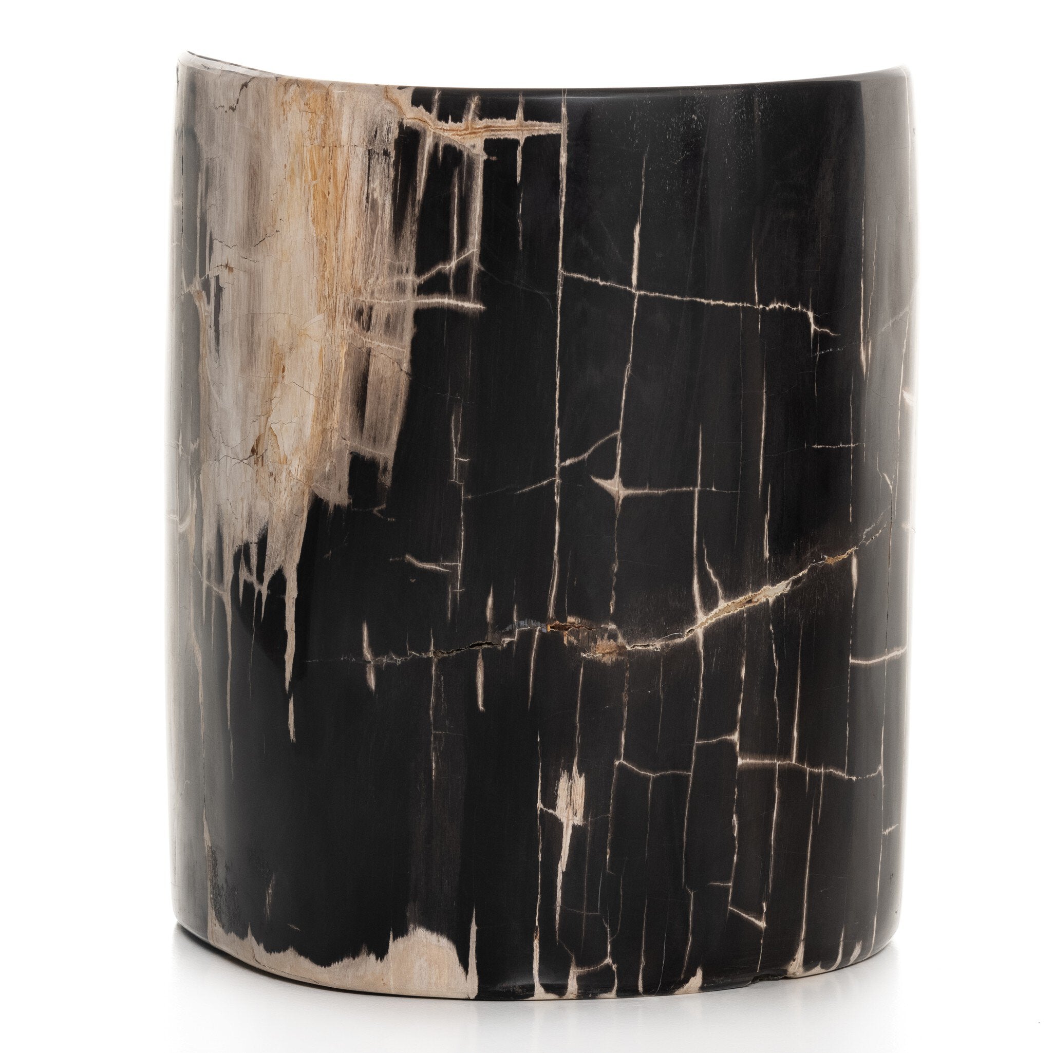 Four Hands Kos End Table — Dark Petrified Wood
