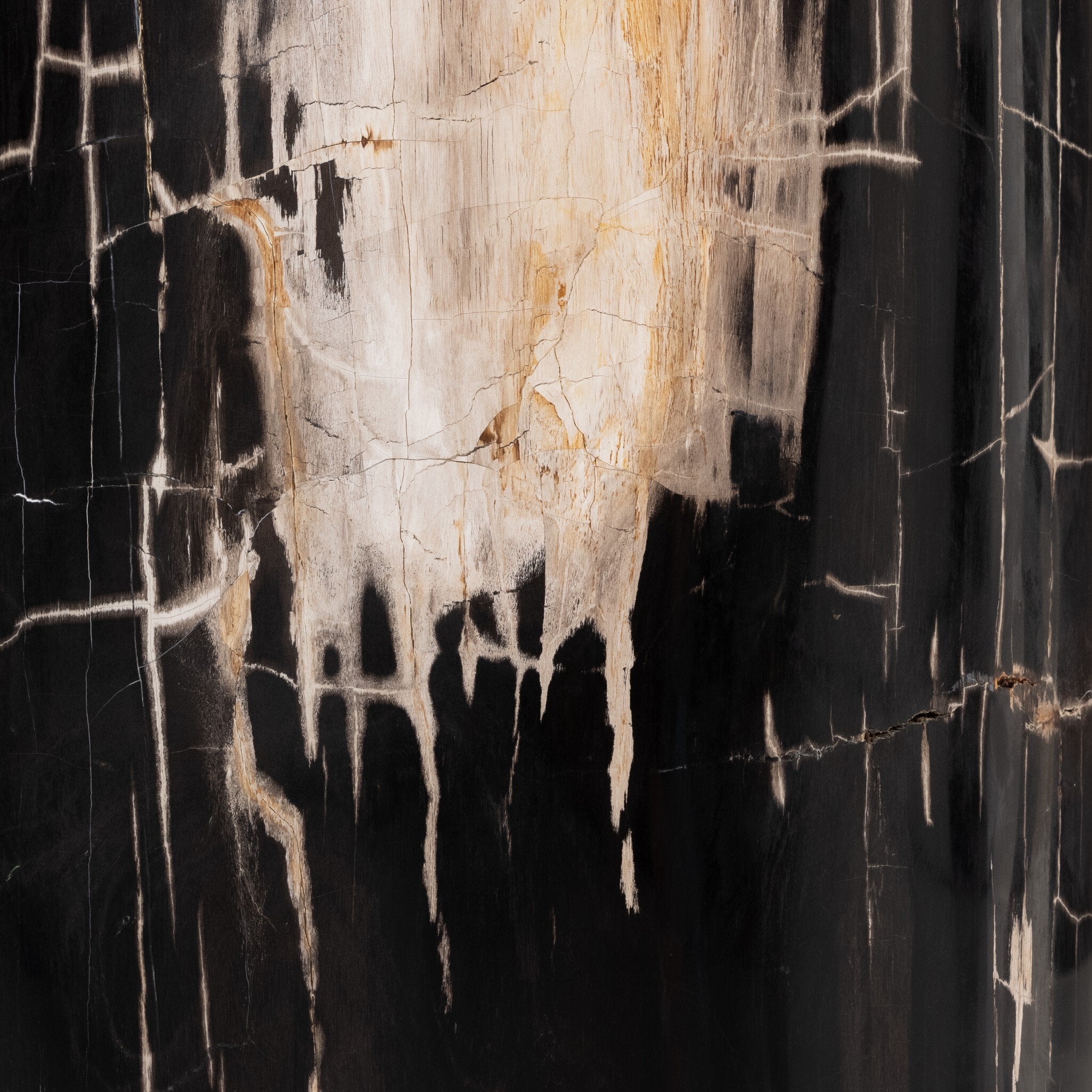 Four Hands Kos End Table — Dark Petrified Wood