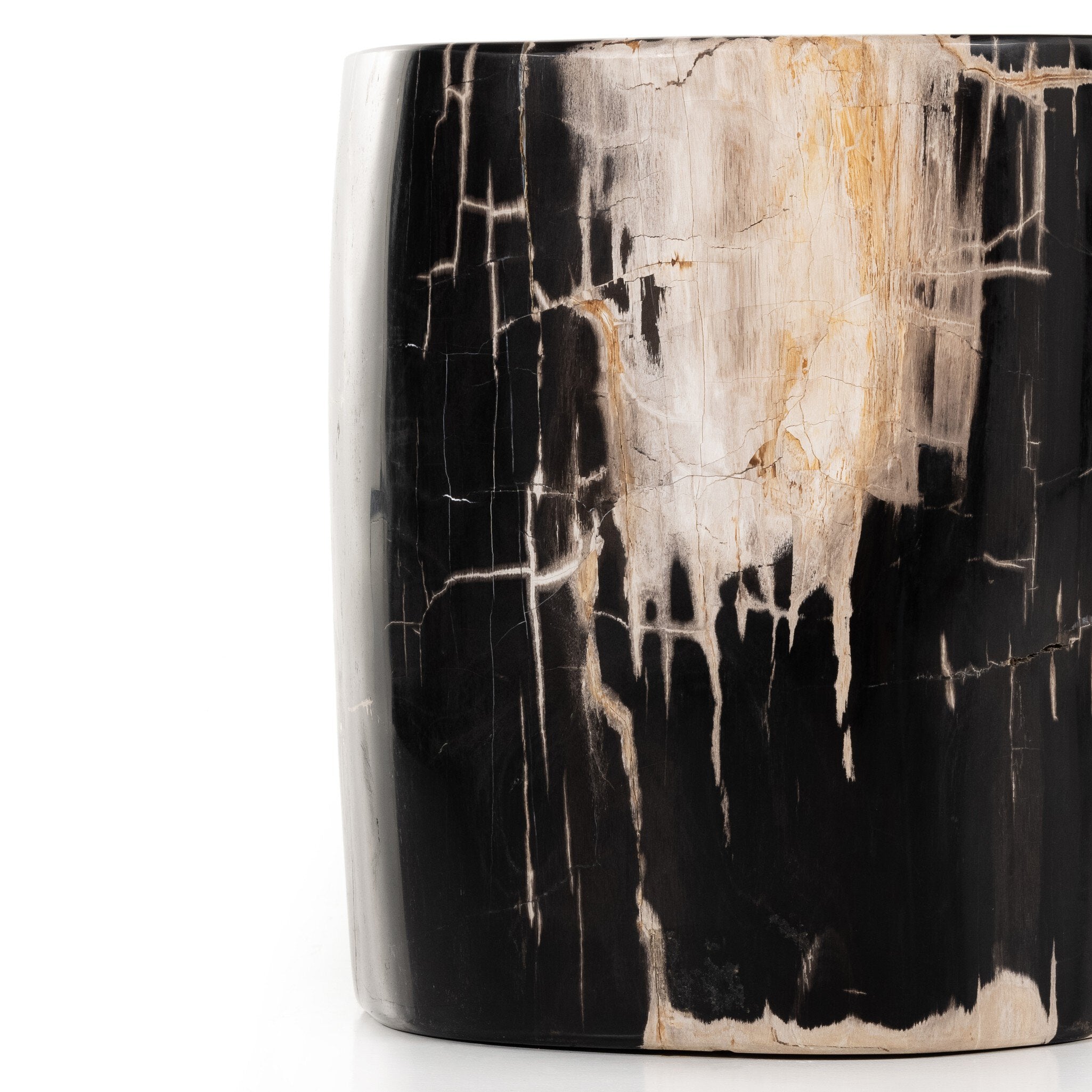 Four Hands Kos End Table — Dark Petrified Wood