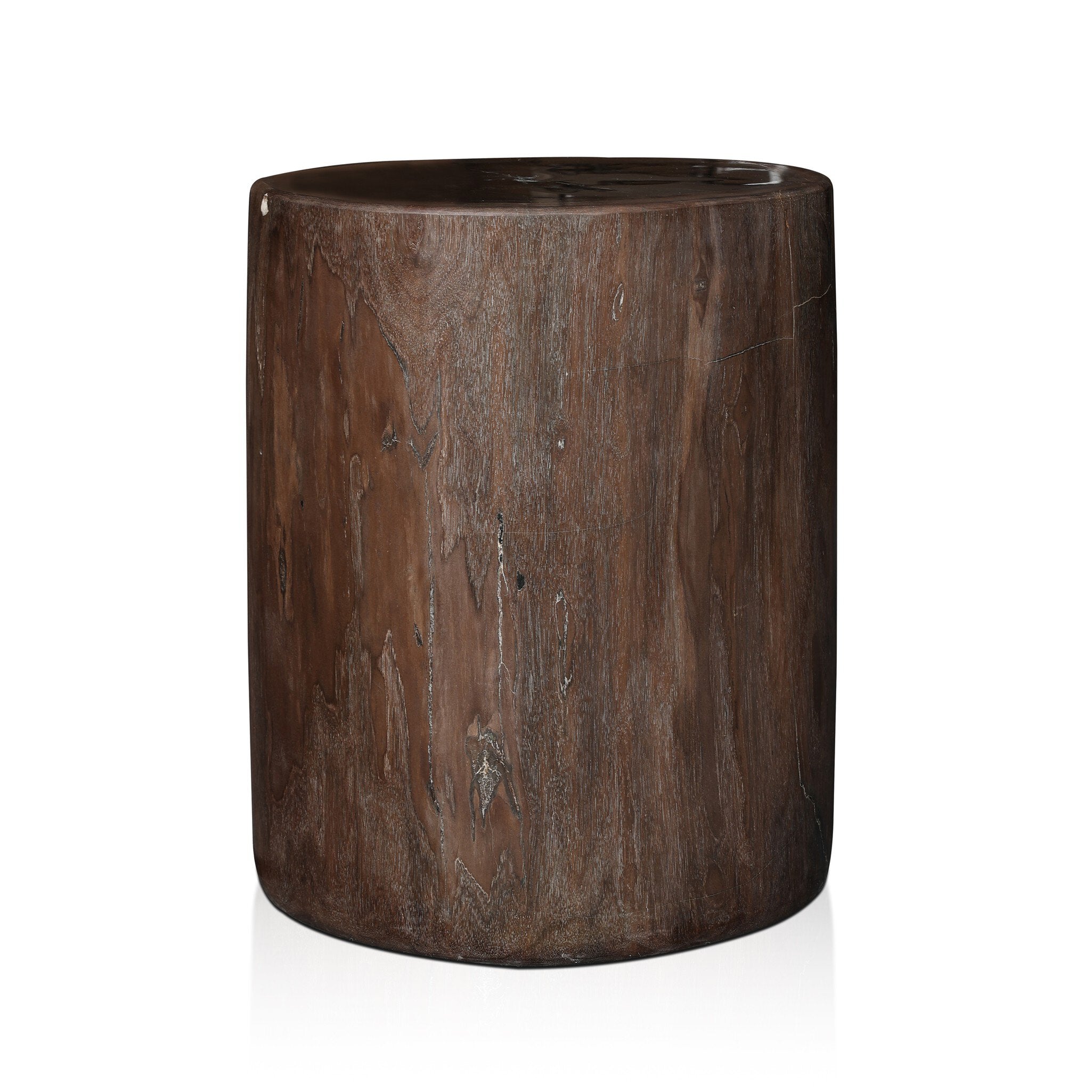 Four Hands Kos End Table — Dark Petrified Wood