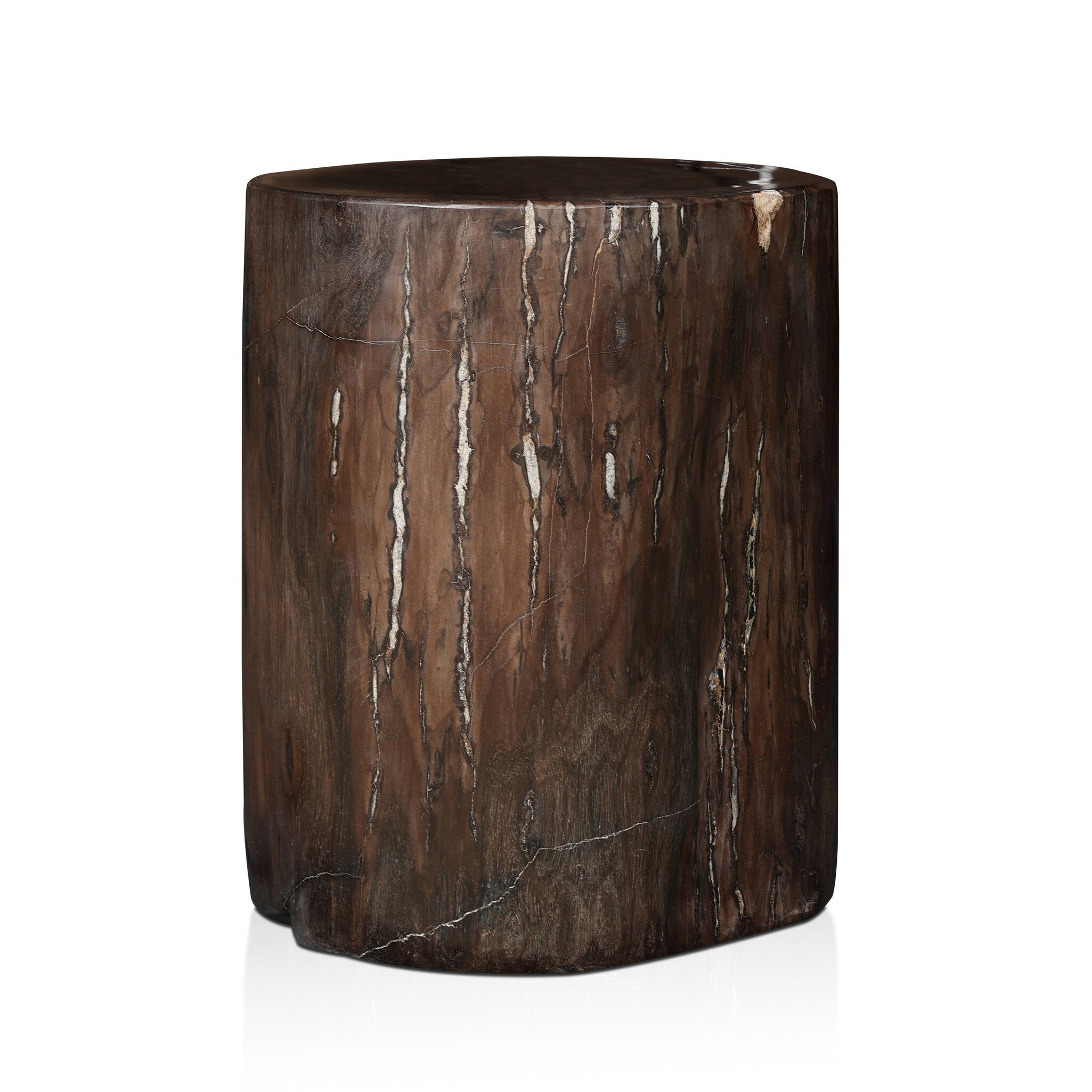 Four Hands Kos End Table — Dark Petrified Wood