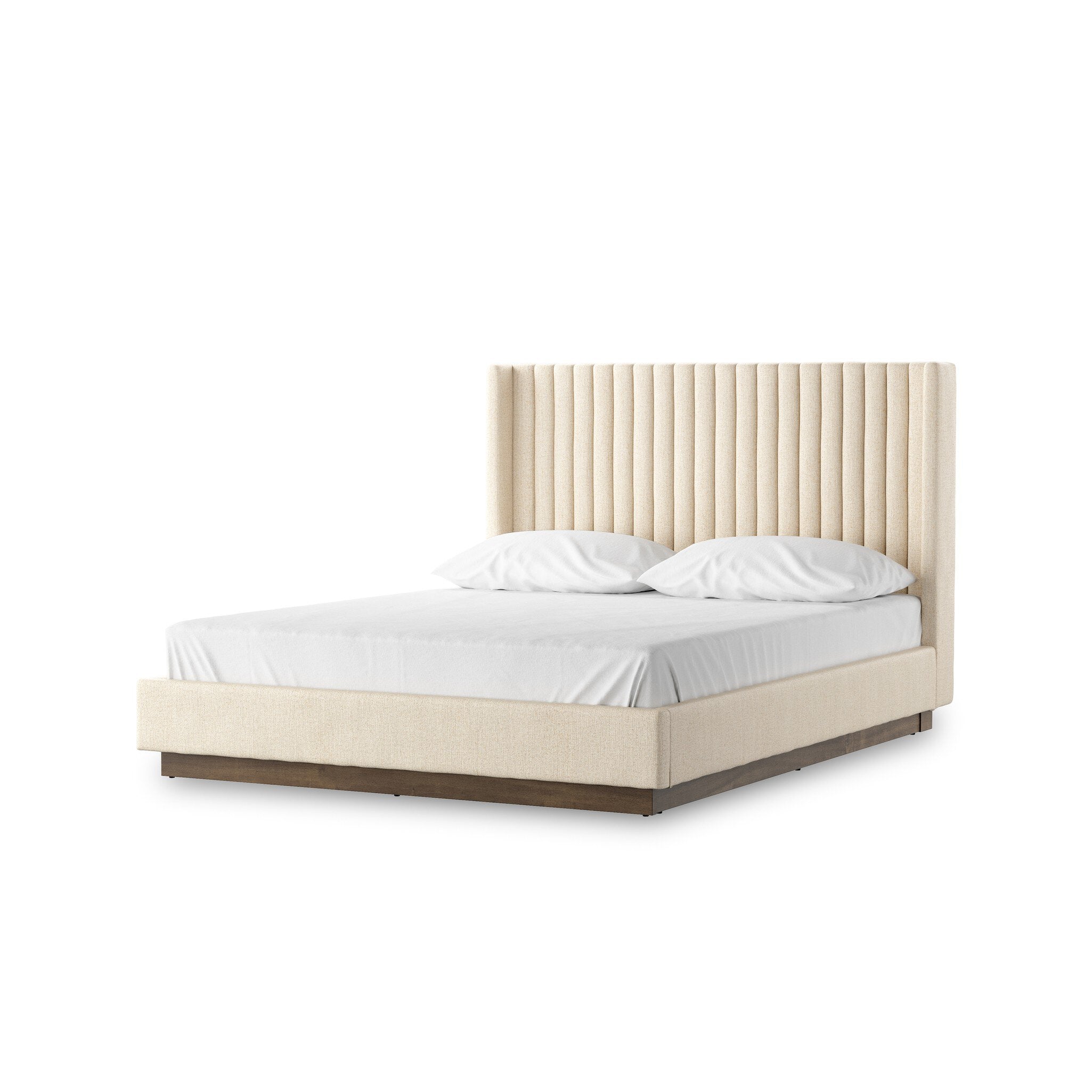 Four Hands Montgomery Bed — Thames Cream-Weathered Sepia-Queen