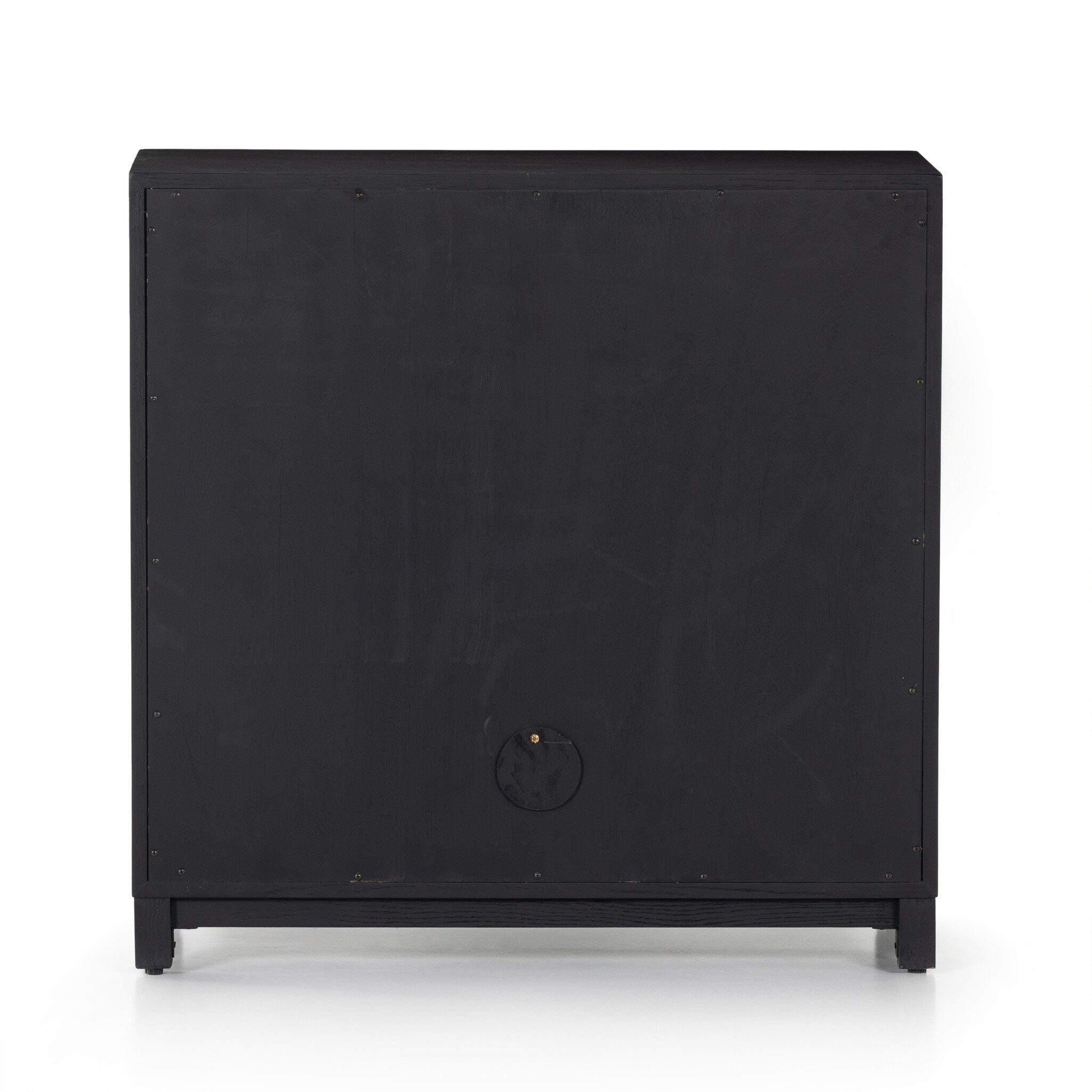 Four Hands Millie Small Cabinet — Drifted Matte Black-Drifted Oak Veneer-Antique Pewter