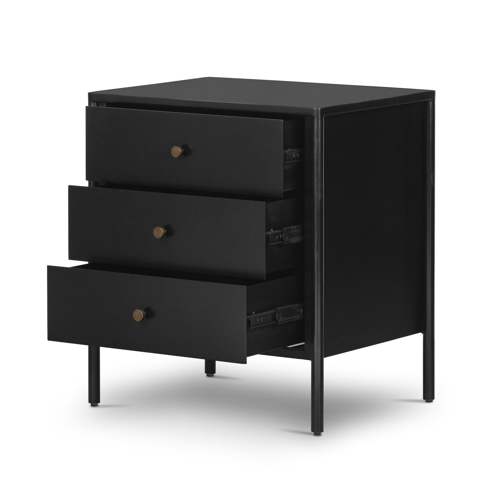Four Hands Soto Nightstand — Black-Weathered Bronze