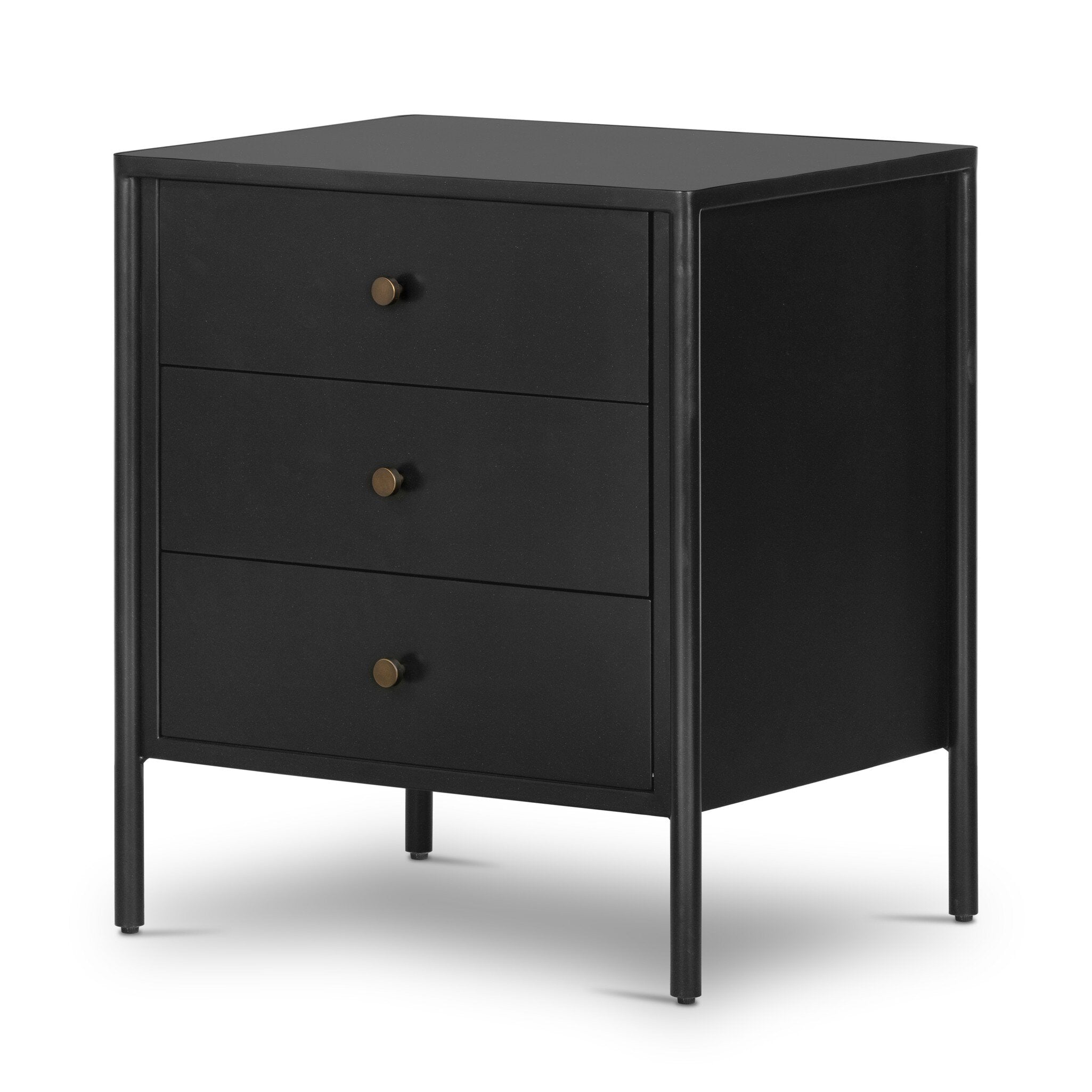 Four Hands Soto Nightstand — Black-Weathered Bronze