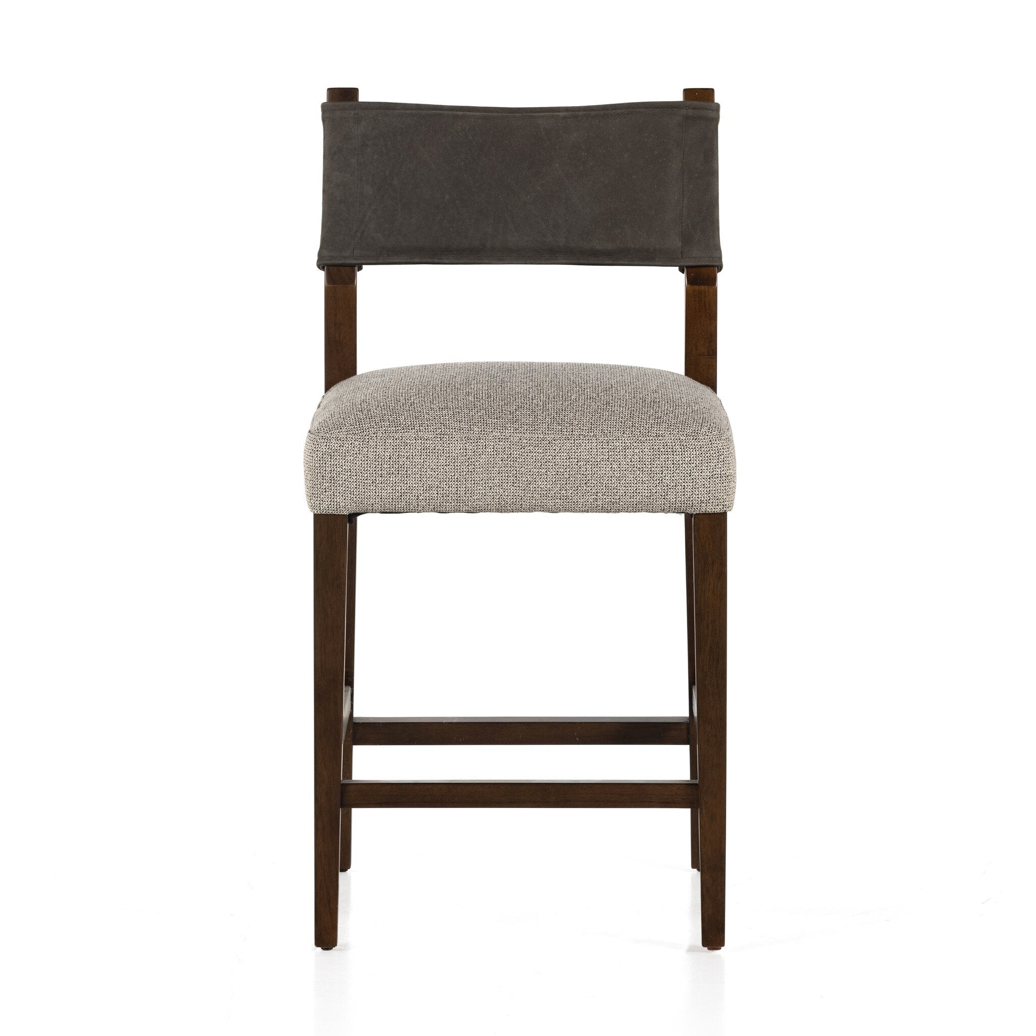 Four Hands Ferris Bar + Counter Stool — Nubuck Charcoal-Tulsa Ink-Antique Sable-Counter