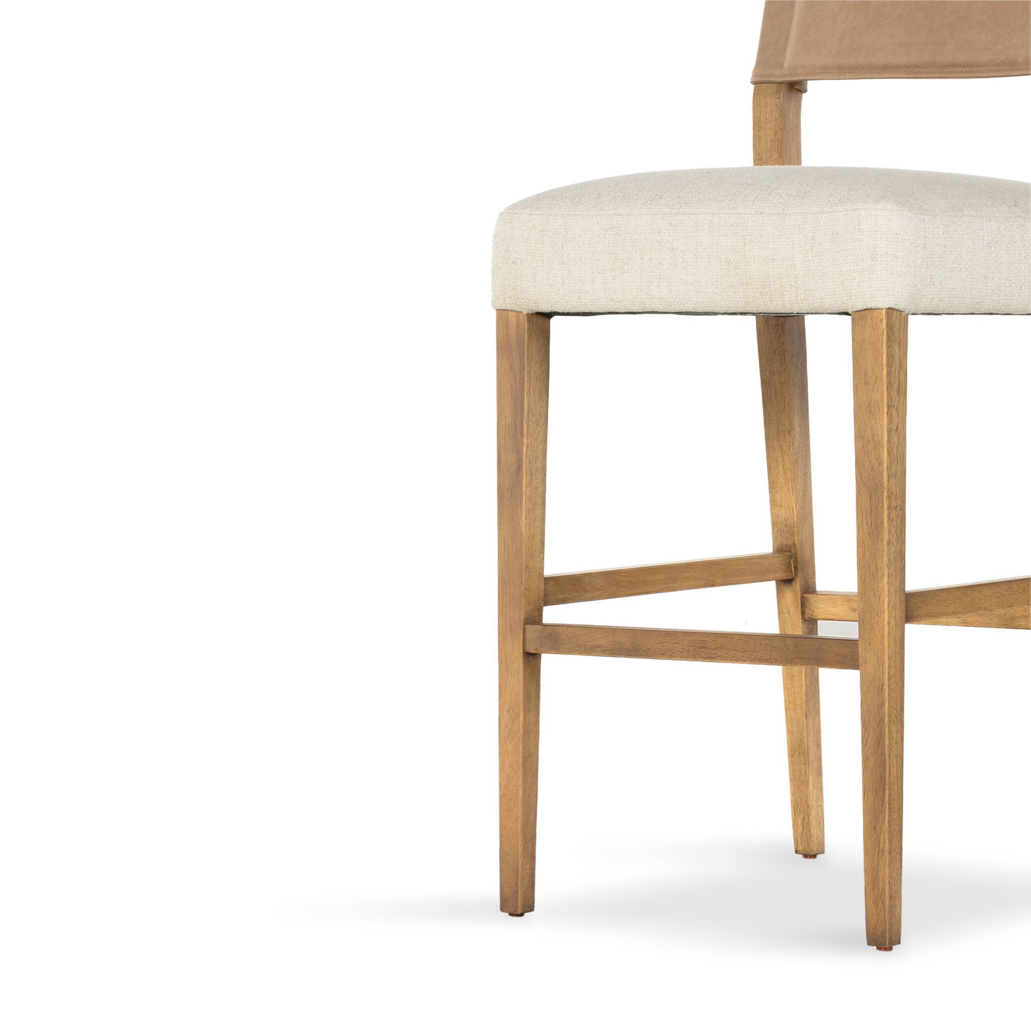 Four Hands Ferris Bar + Counter Stool — Winchester Beige-Thames Cream-Burnished Parawood-Bar