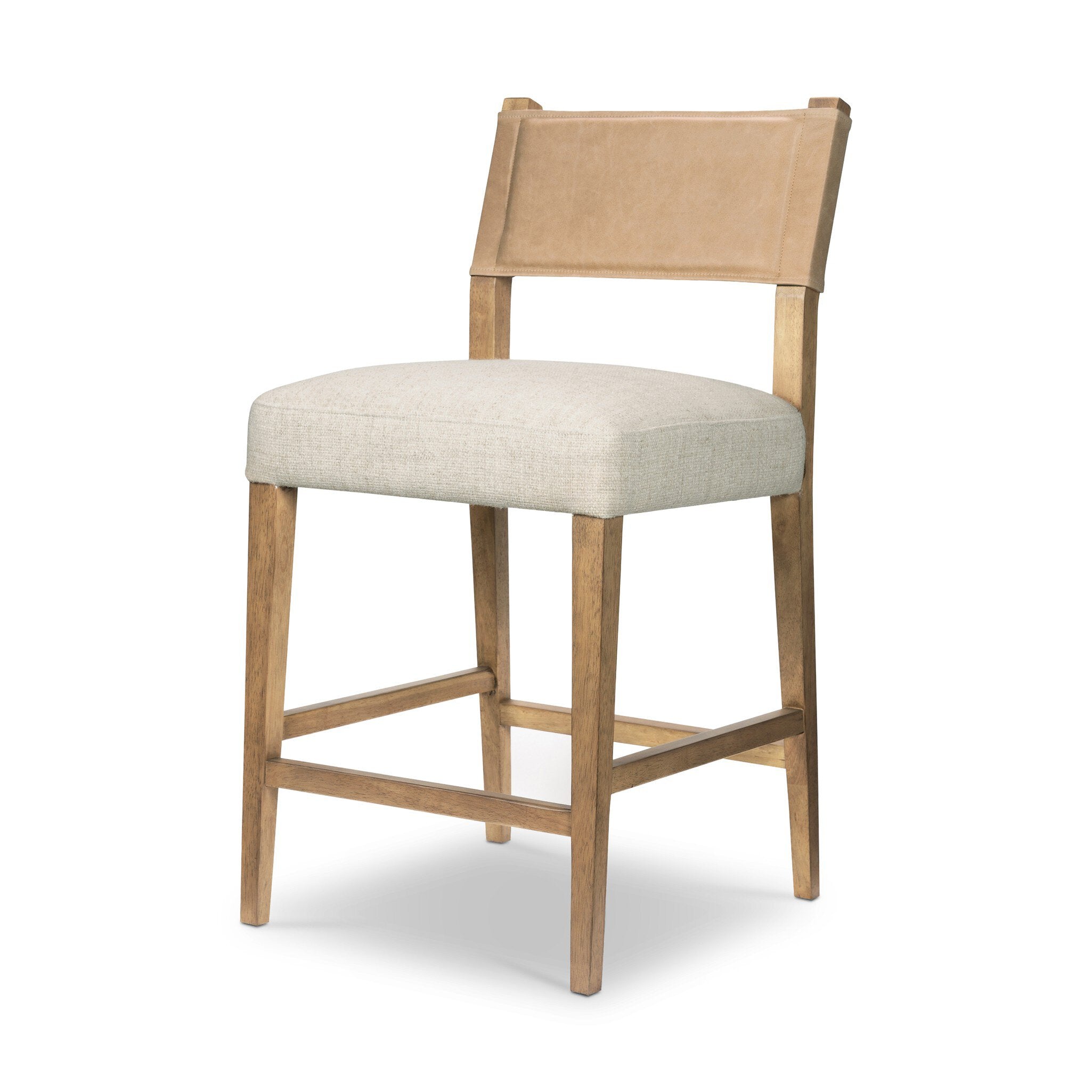 Four Hands Ferris Bar + Counter Stool — Winchester Beige-Thames Cream-Burnished Parawood-Counter