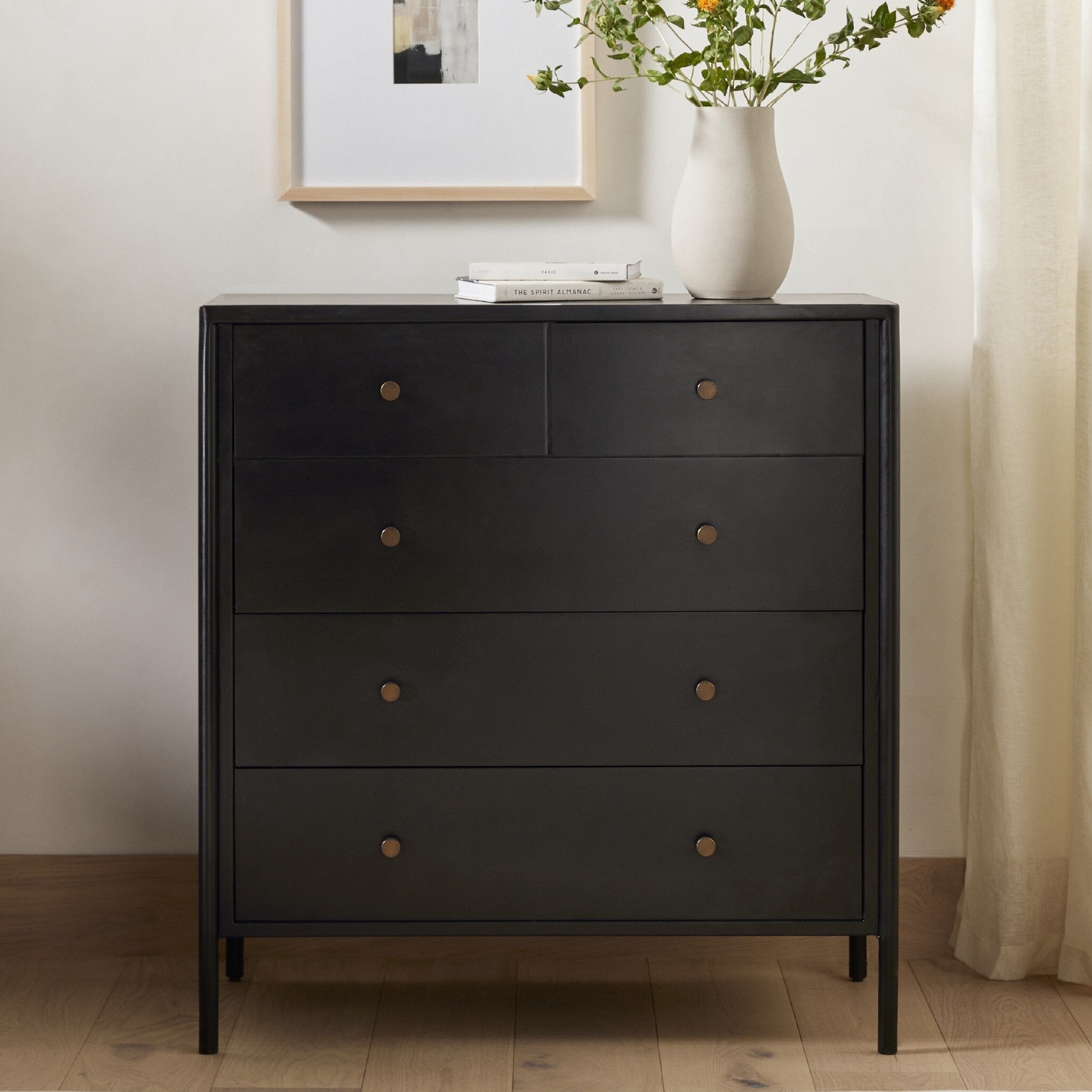 Four Hands Soto 5 Drawer Dresser — Black-Weathered Bronze