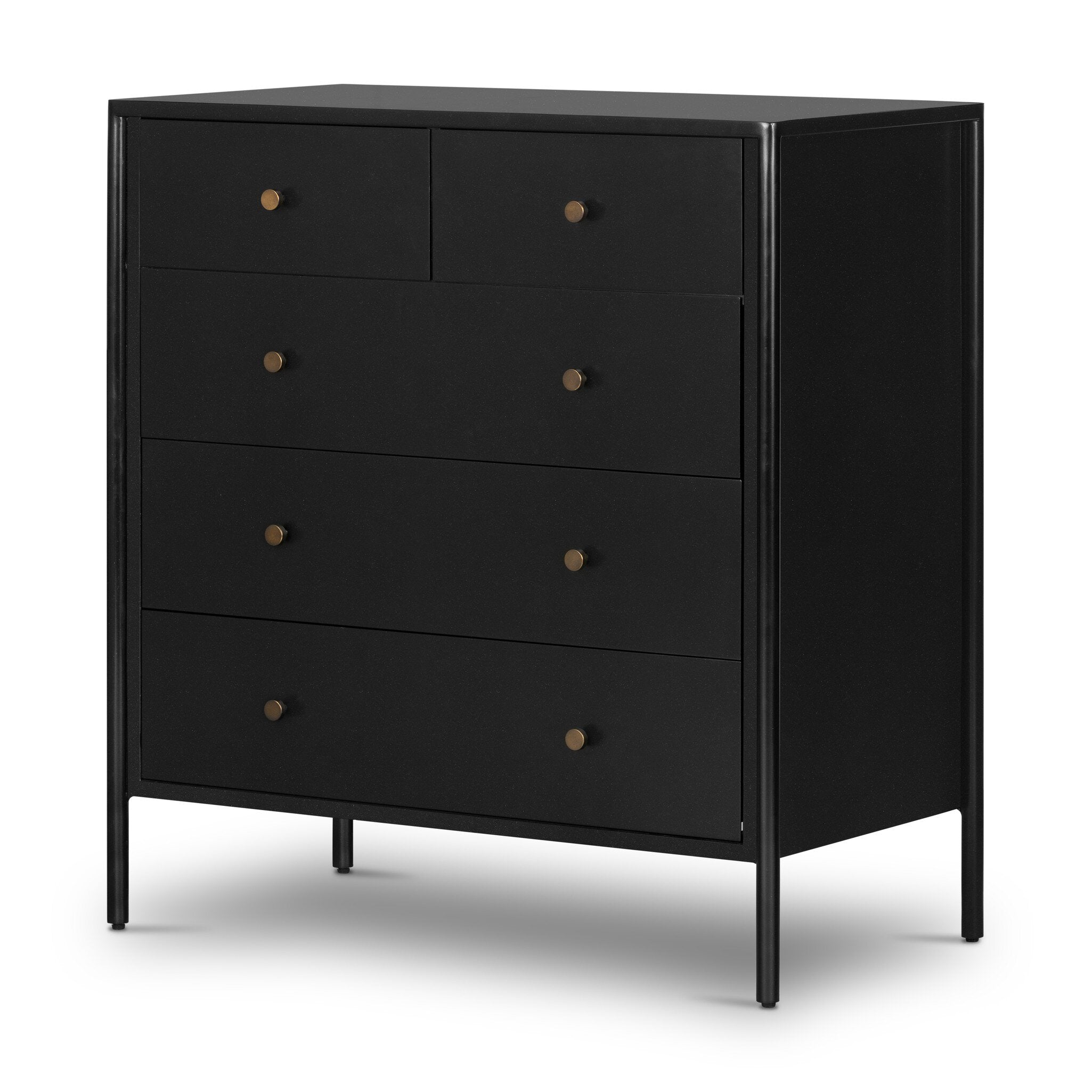 Four Hands Soto 5 Drawer Dresser — Black-Weathered Bronze