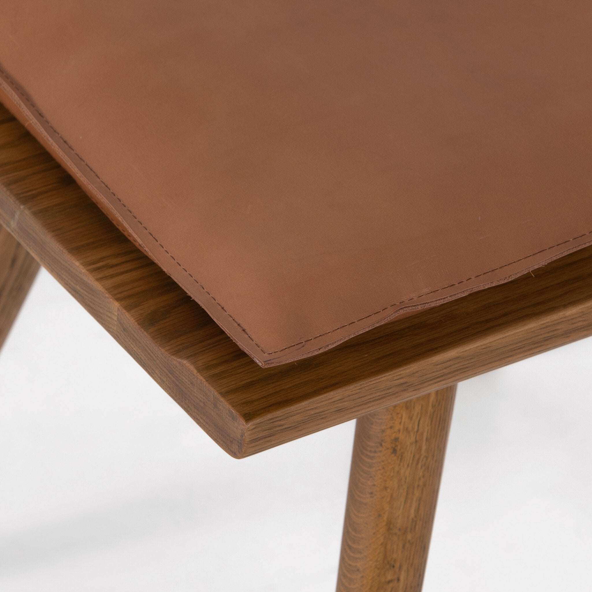 Four Hands Ripley Dining Chair — Sandy Oak-Whiskey Saddle-Ivory Backing