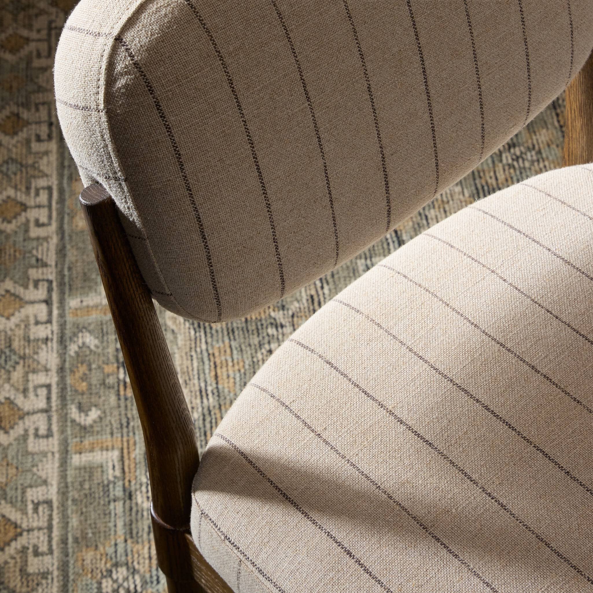 Four Hands Ripley Dining Chair — Sandy Oak-Lavon Flint-Sandy Oak Veneer