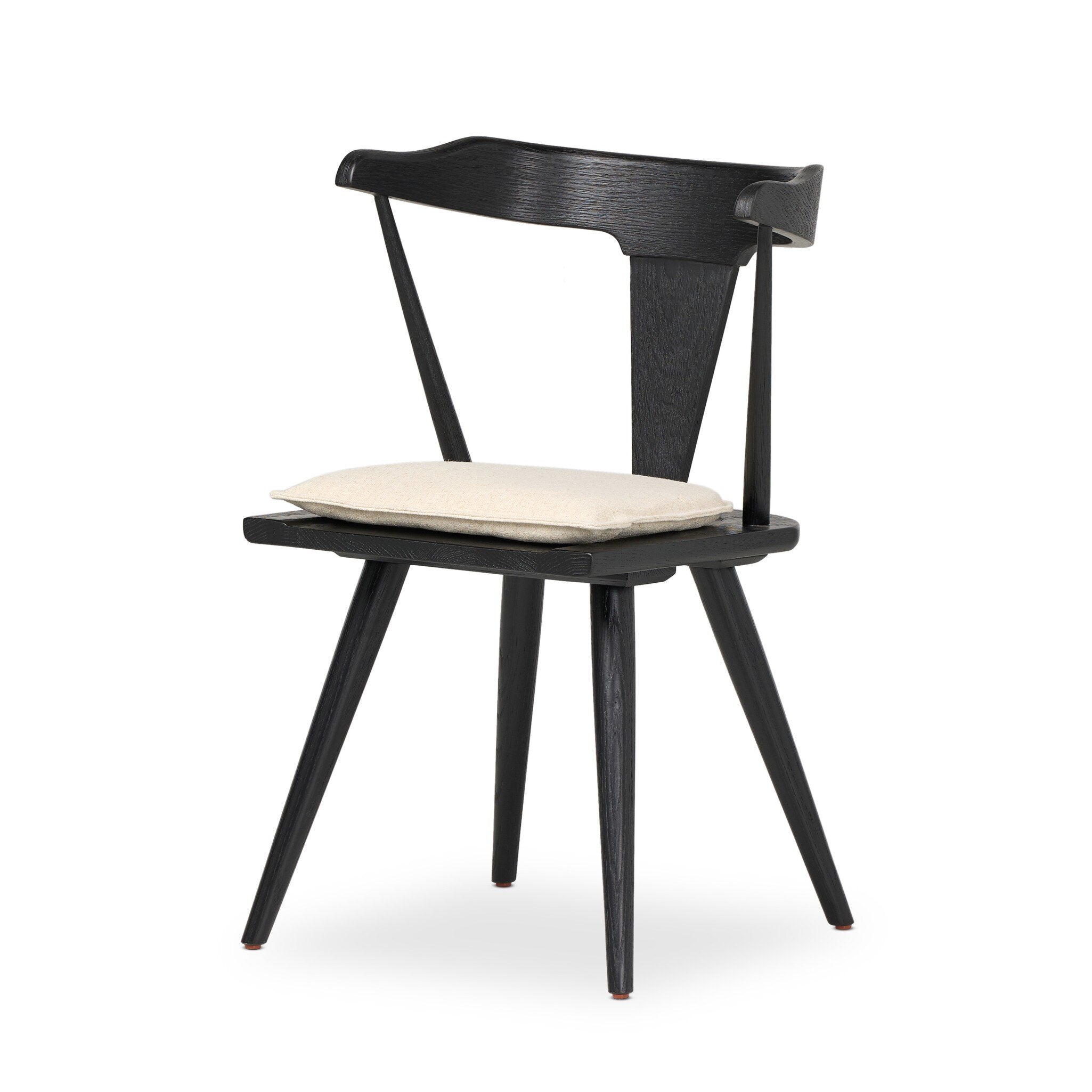 Four Hands Ripley Dining Chair — Black Oak-Antwerp Natural-Black Oak Veneer