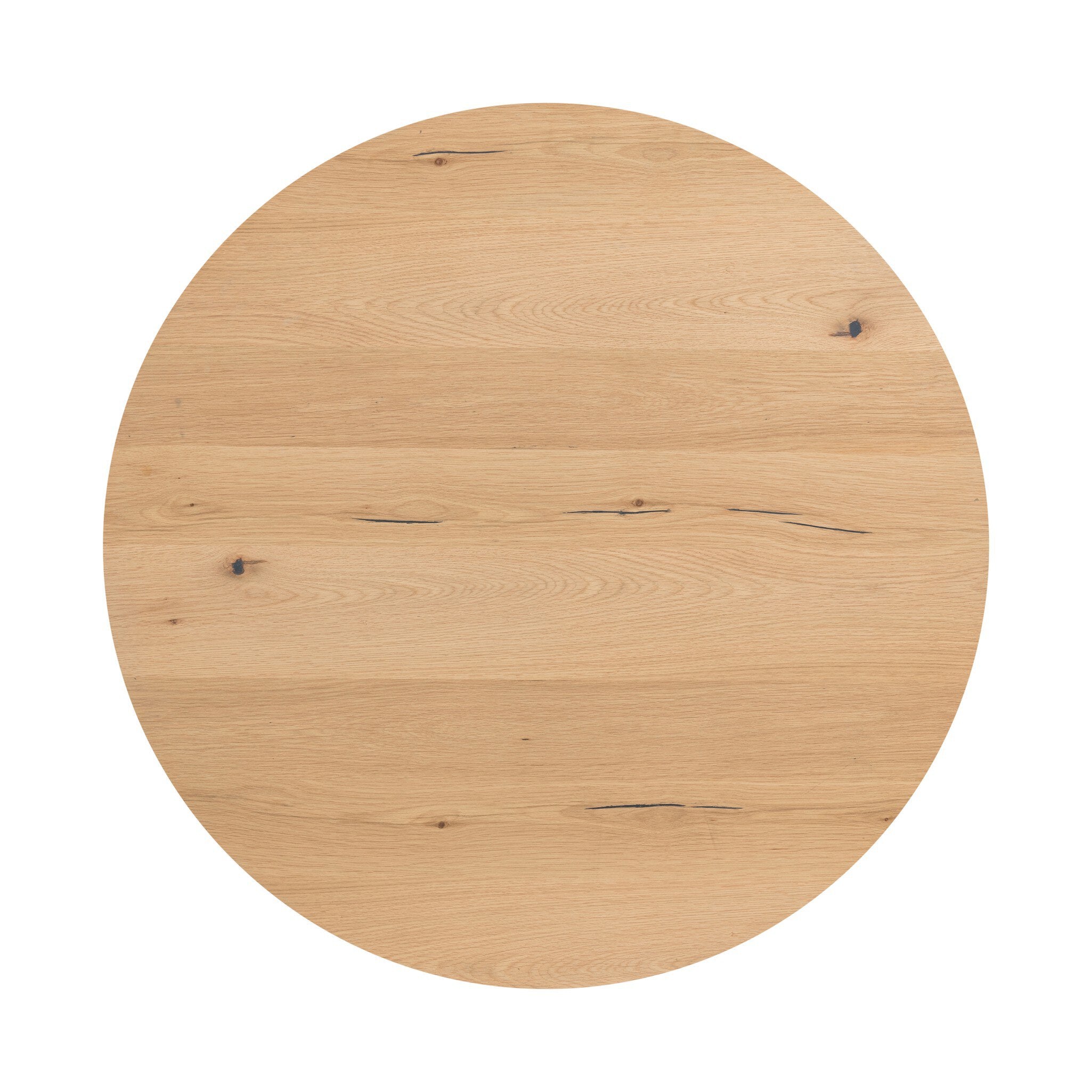 Four Hands Eaton Drum Coffee Table — Light Oak Resin-Dark Gunmetal