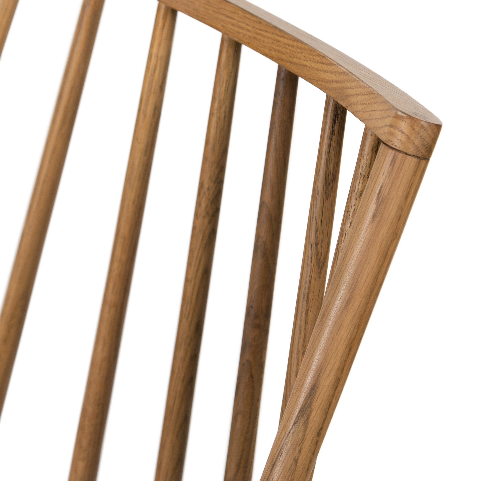Four Hands Lewis Windsor Chair — Sandy Oak-Whiskey Saddle-Ivory Backing