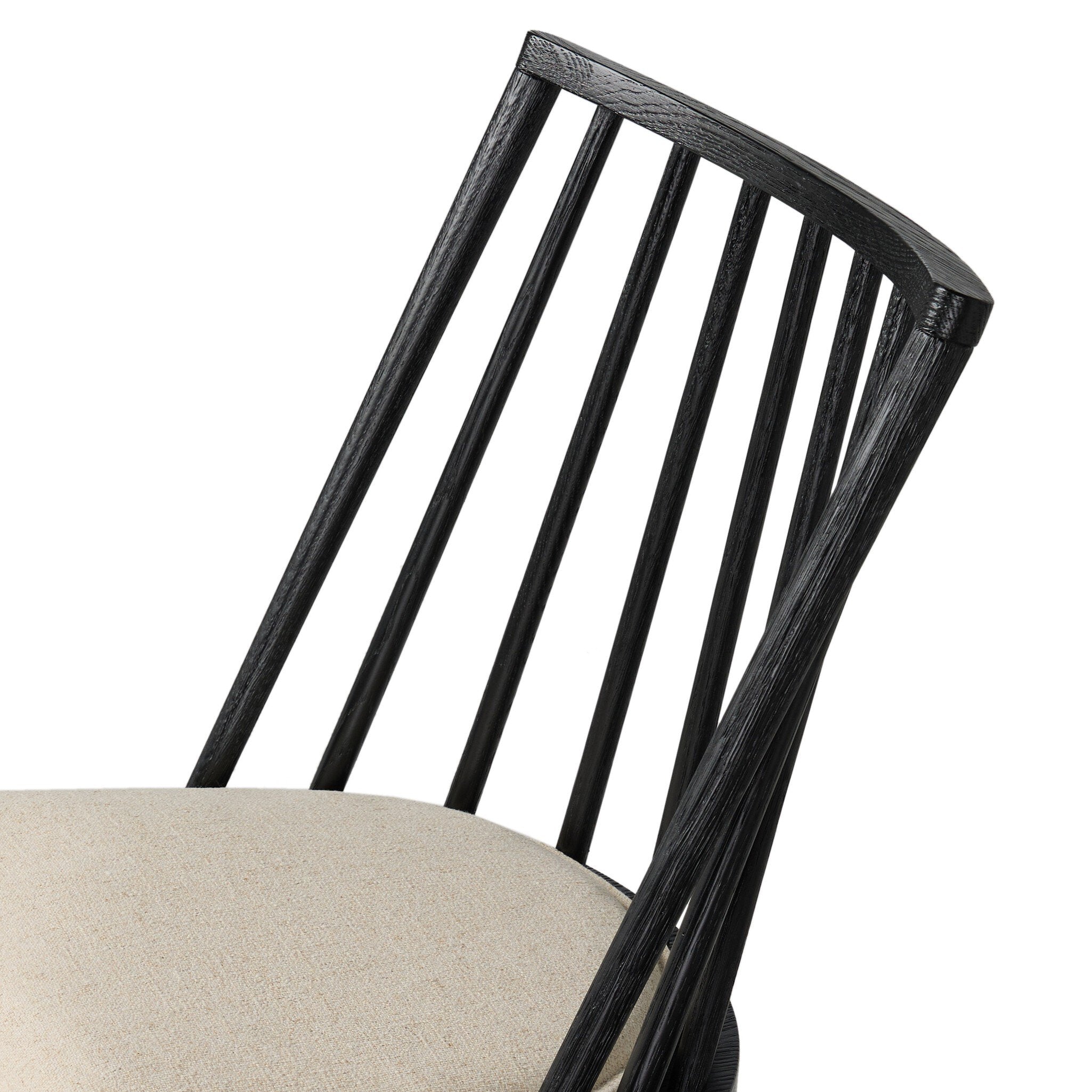 Four Hands Lewis Windsor Chair — Black Oak-Antwerp Natural
