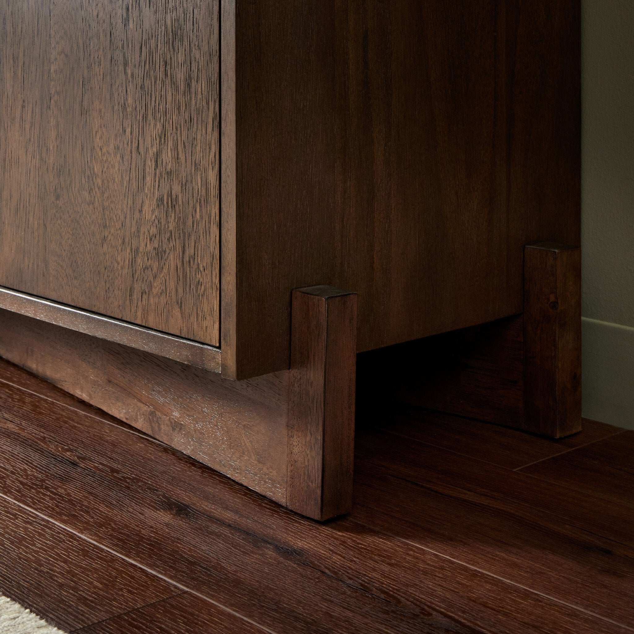 Four Hands Castillo Media Console — Chestnut Parawood-Chestnut Parawood Veneer-Gunmetal