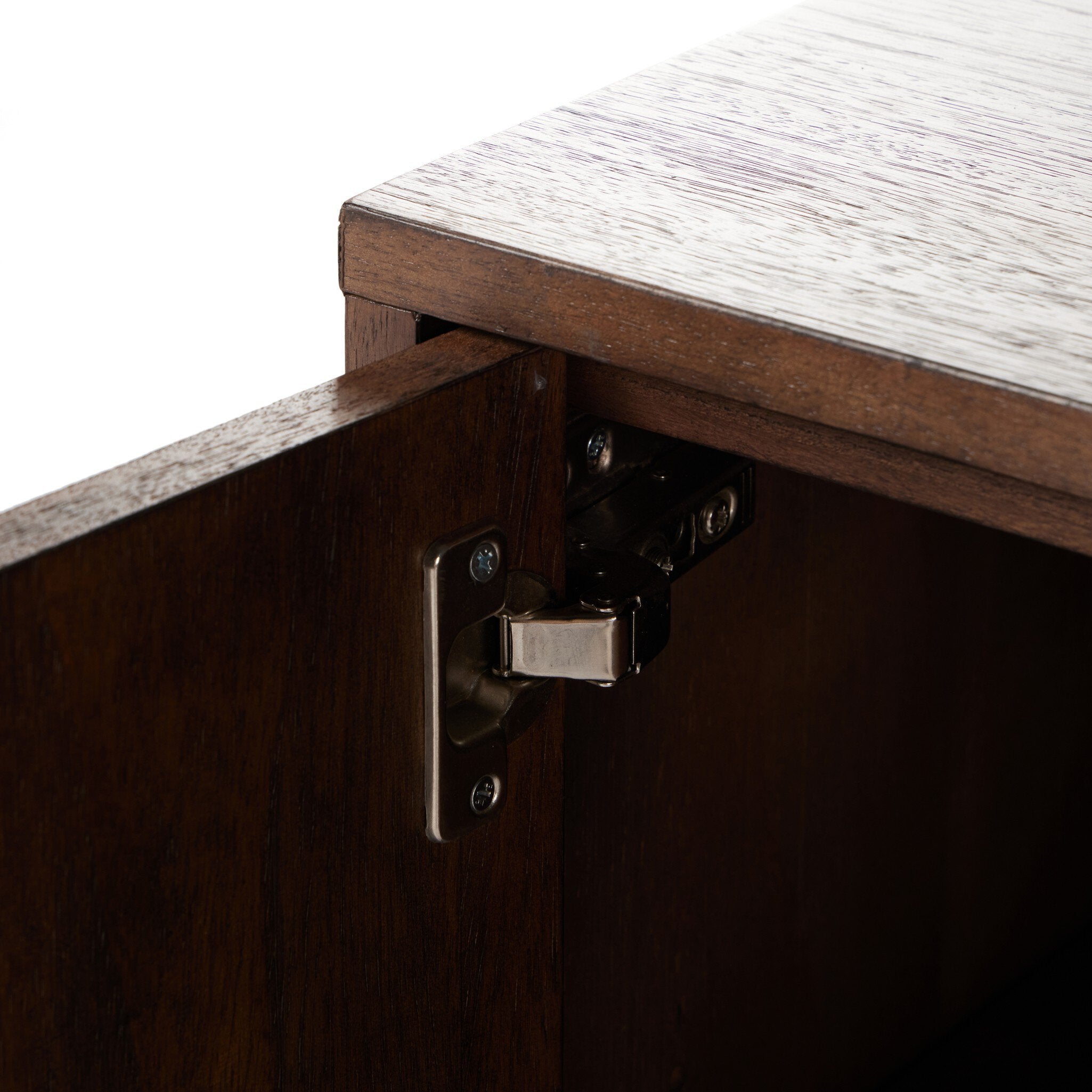 Four Hands Castillo Media Console — Chestnut Parawood-Chestnut Parawood Veneer-Gunmetal