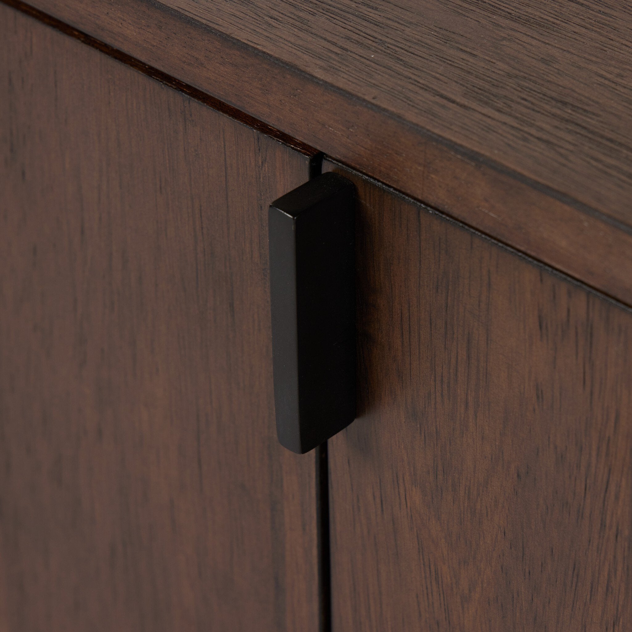 Four Hands Castillo Media Console — Chestnut Parawood-Chestnut Parawood Veneer-Gunmetal