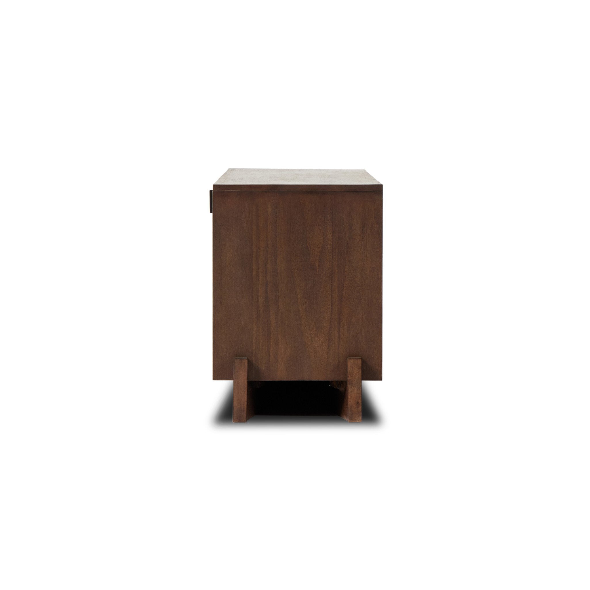 Four Hands Castillo Media Console — Chestnut Parawood-Chestnut Parawood Veneer-Gunmetal