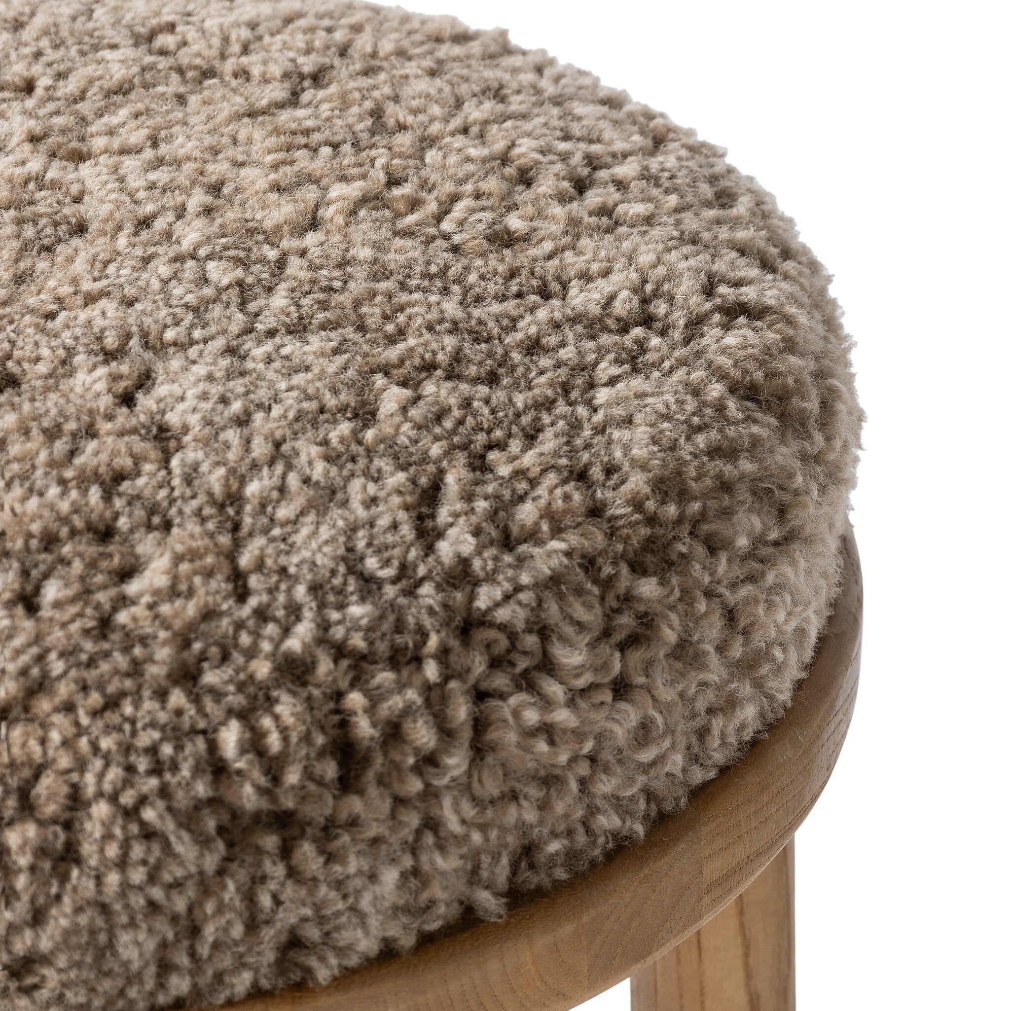 Four Hands Saldino Bar + Counter Stool — Taupe Shearling-Sandy Nettlewood-Bar