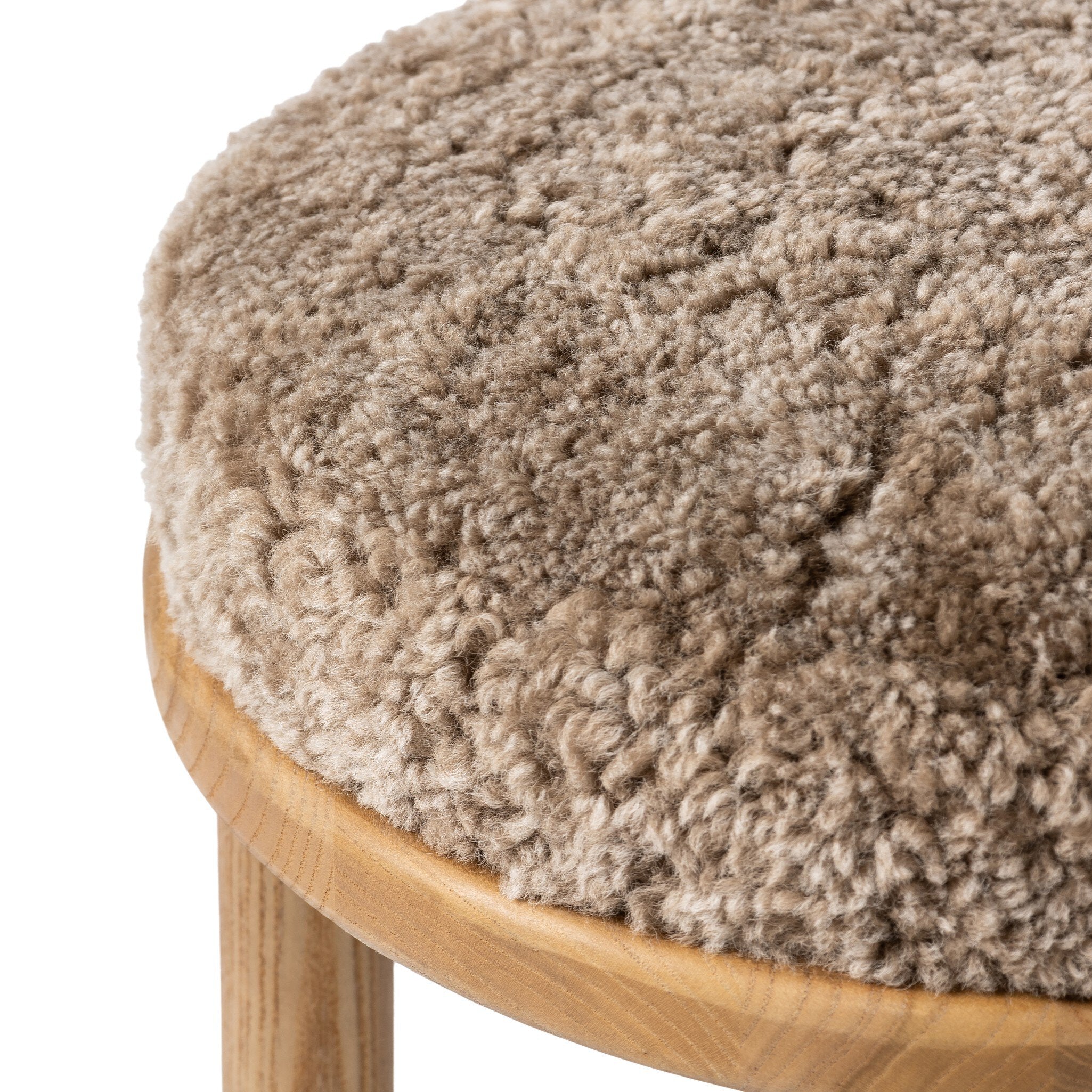 Four Hands Saldino Bar + Counter Stool — Taupe Shearling-Sandy Nettlewood-Bar