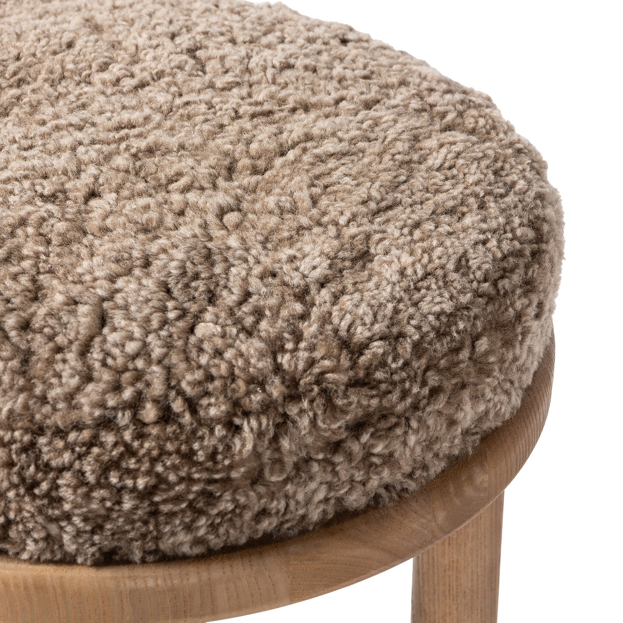 Four Hands Saldino Bar + Counter Stool — Taupe Shearling-Sandy Nettlewood-Counter