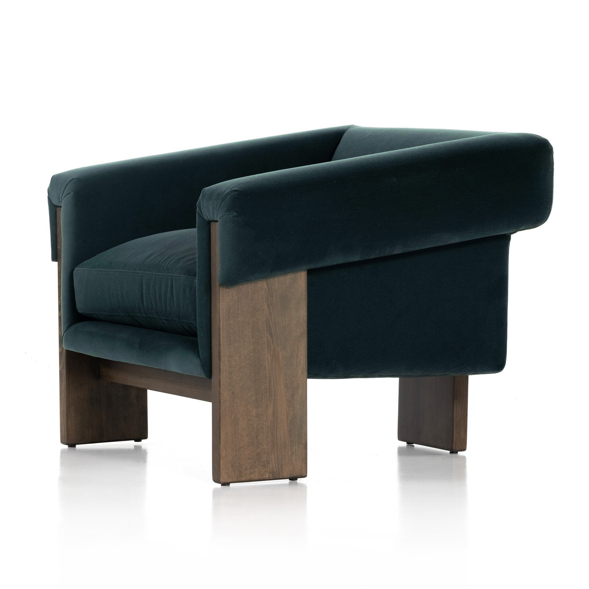 Four Hands Cairo Chair — Modern Velvet Smoke-Sienna Brown