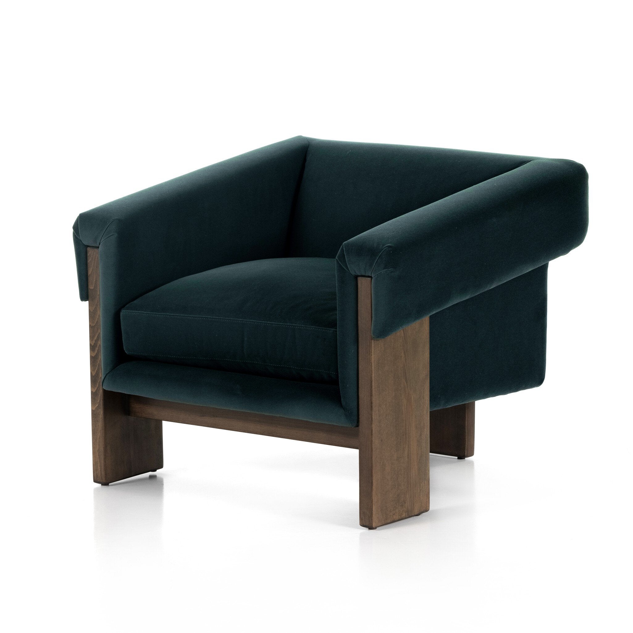 Four Hands Cairo Chair — Modern Velvet Smoke-Sienna Brown