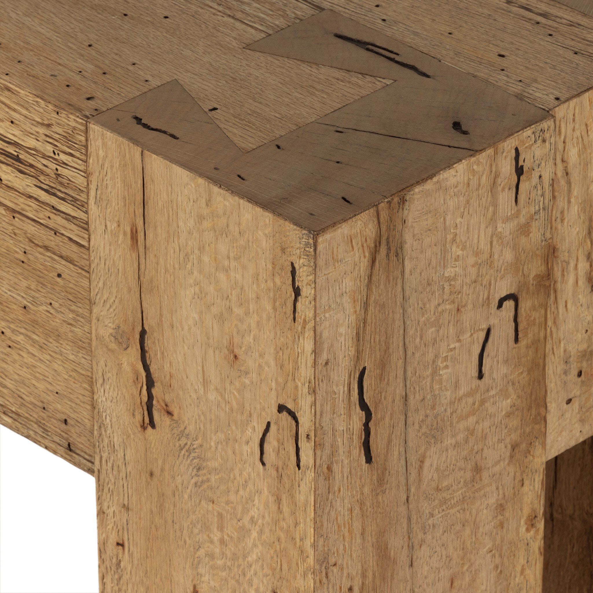 Four Hands Abaso Console Table — Rustic Wormwood Oak