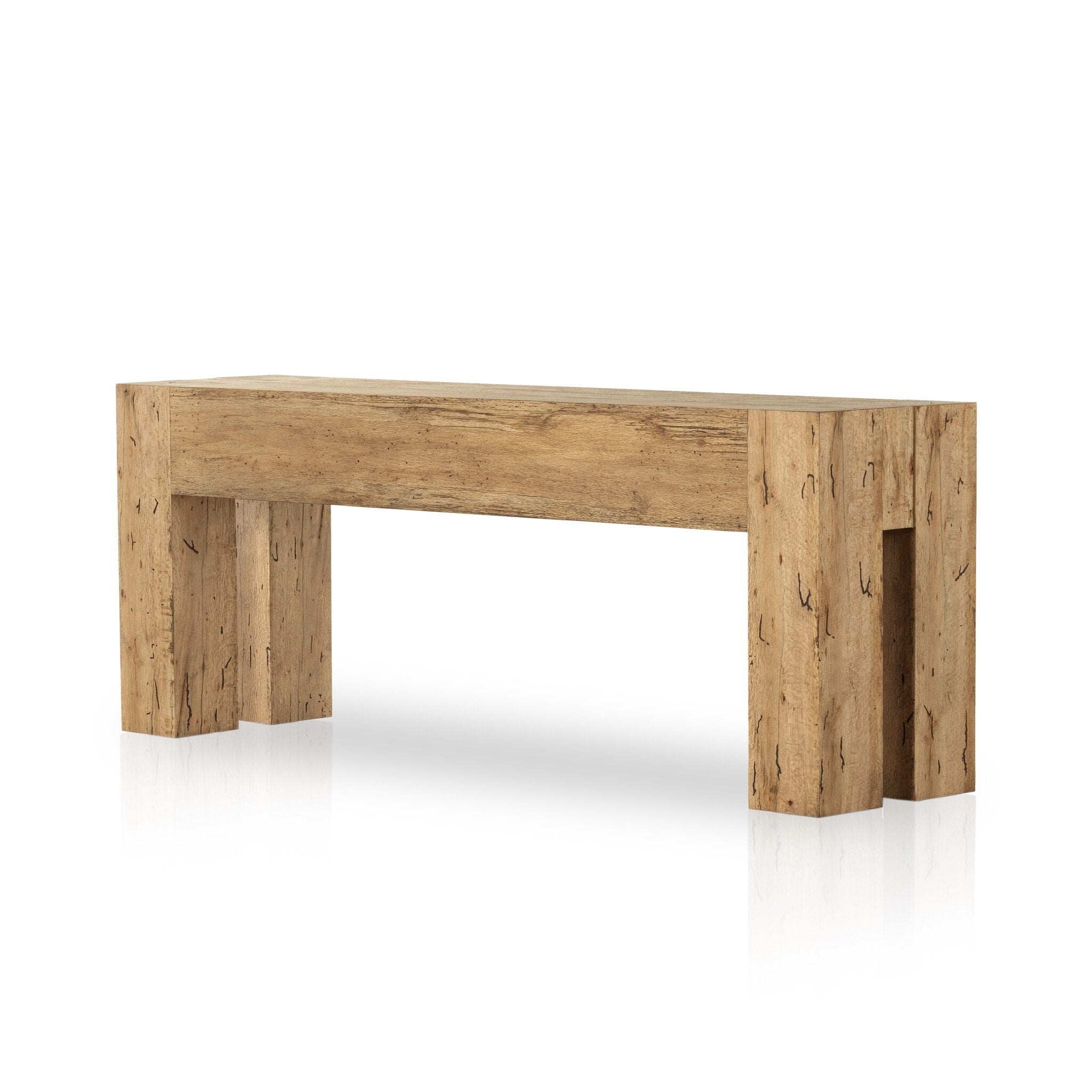 Four Hands Abaso Console Table — Rustic Wormwood Oak