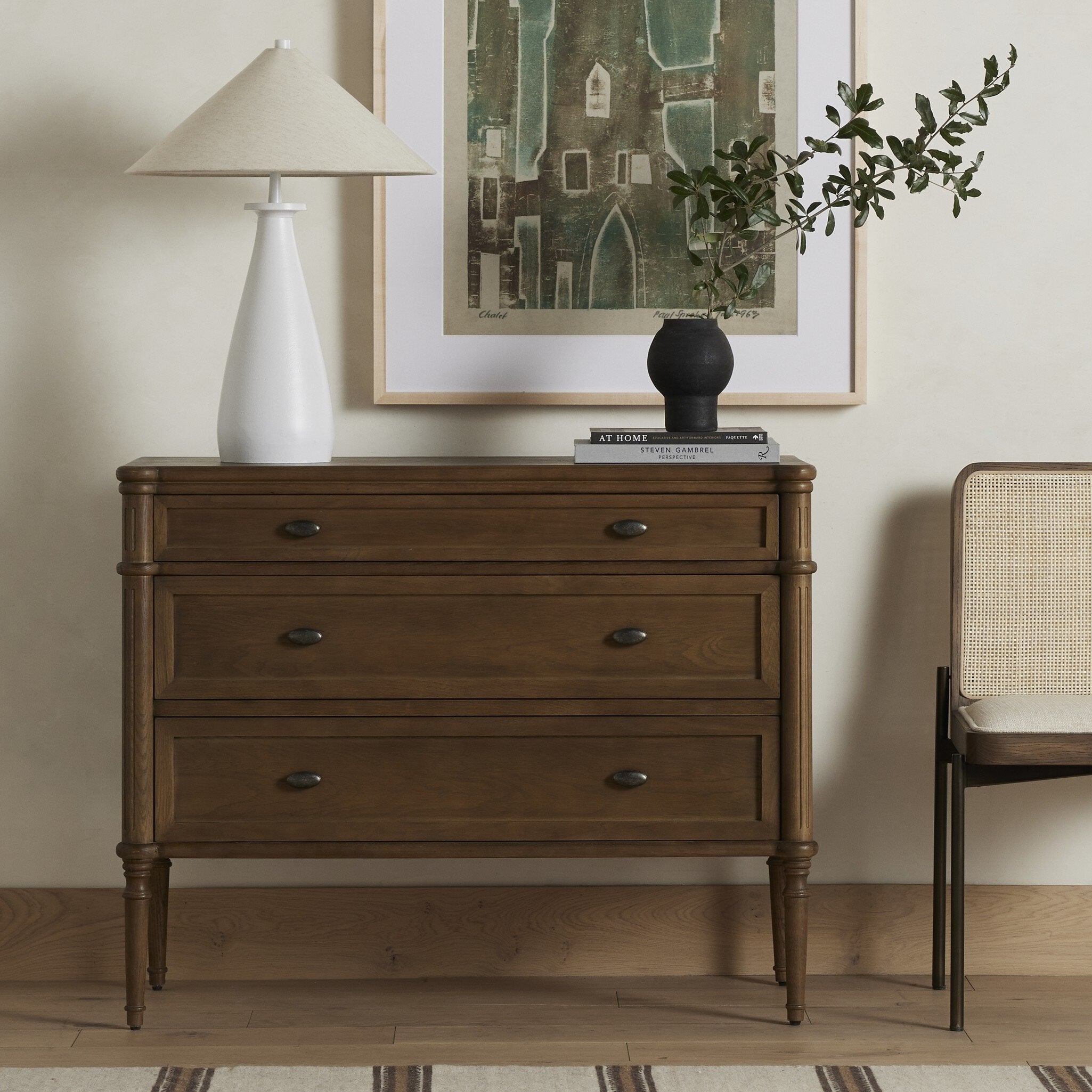 Four Hands Toulouse Chest — Toasted Oak-Toasted Oak Veneer-Aged Brass