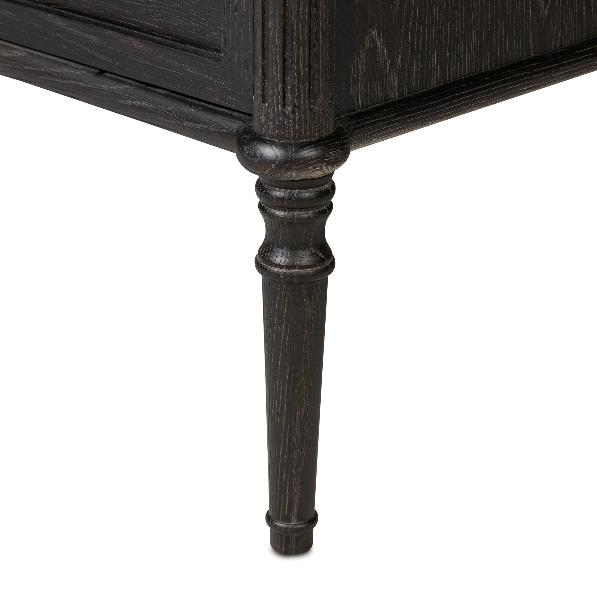 Four Hands Toulouse Chest — Distressed Black-Distressed Black Oak-Aged Brass