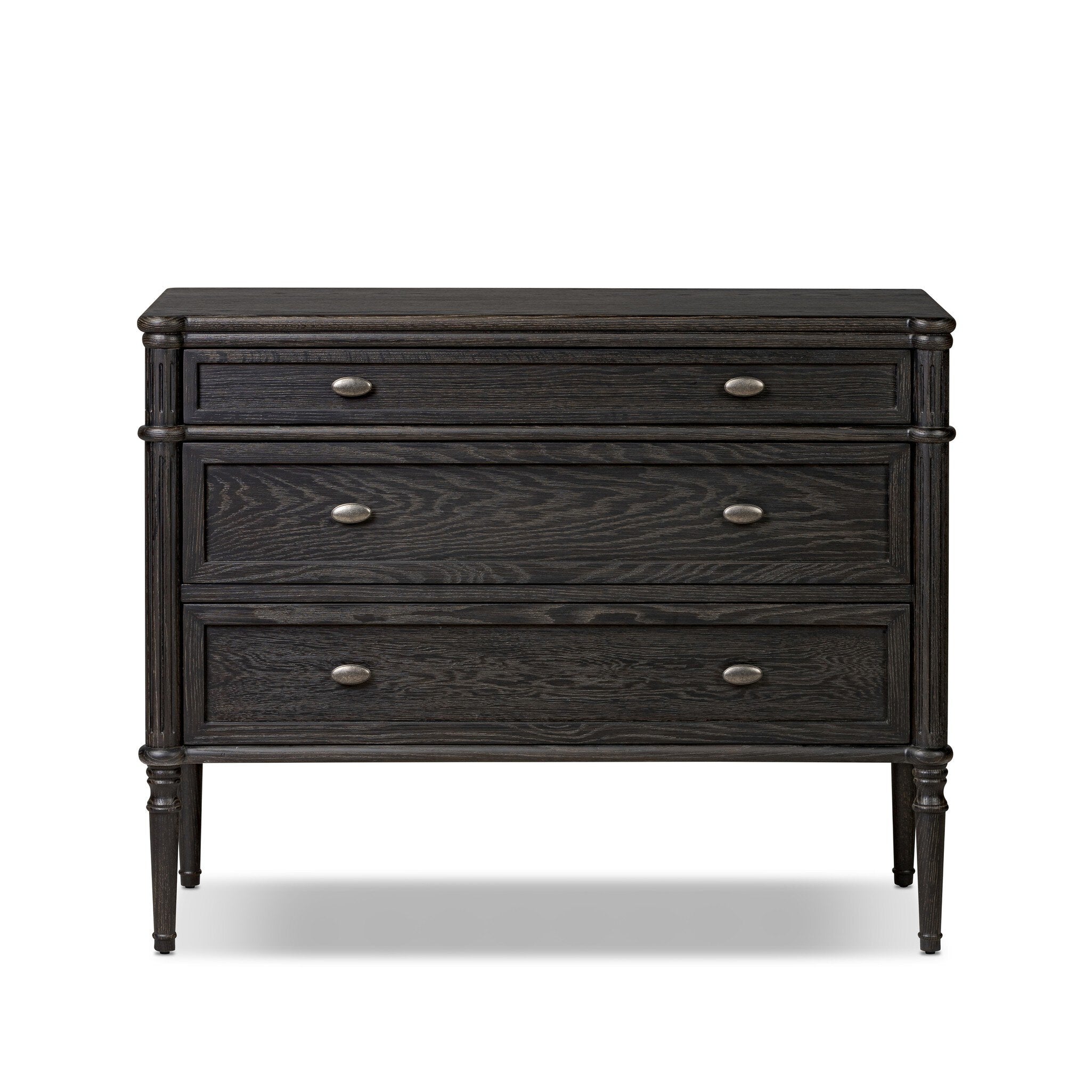 Four Hands Toulouse Chest — Distressed Black-Distressed Black Oak-Aged Brass