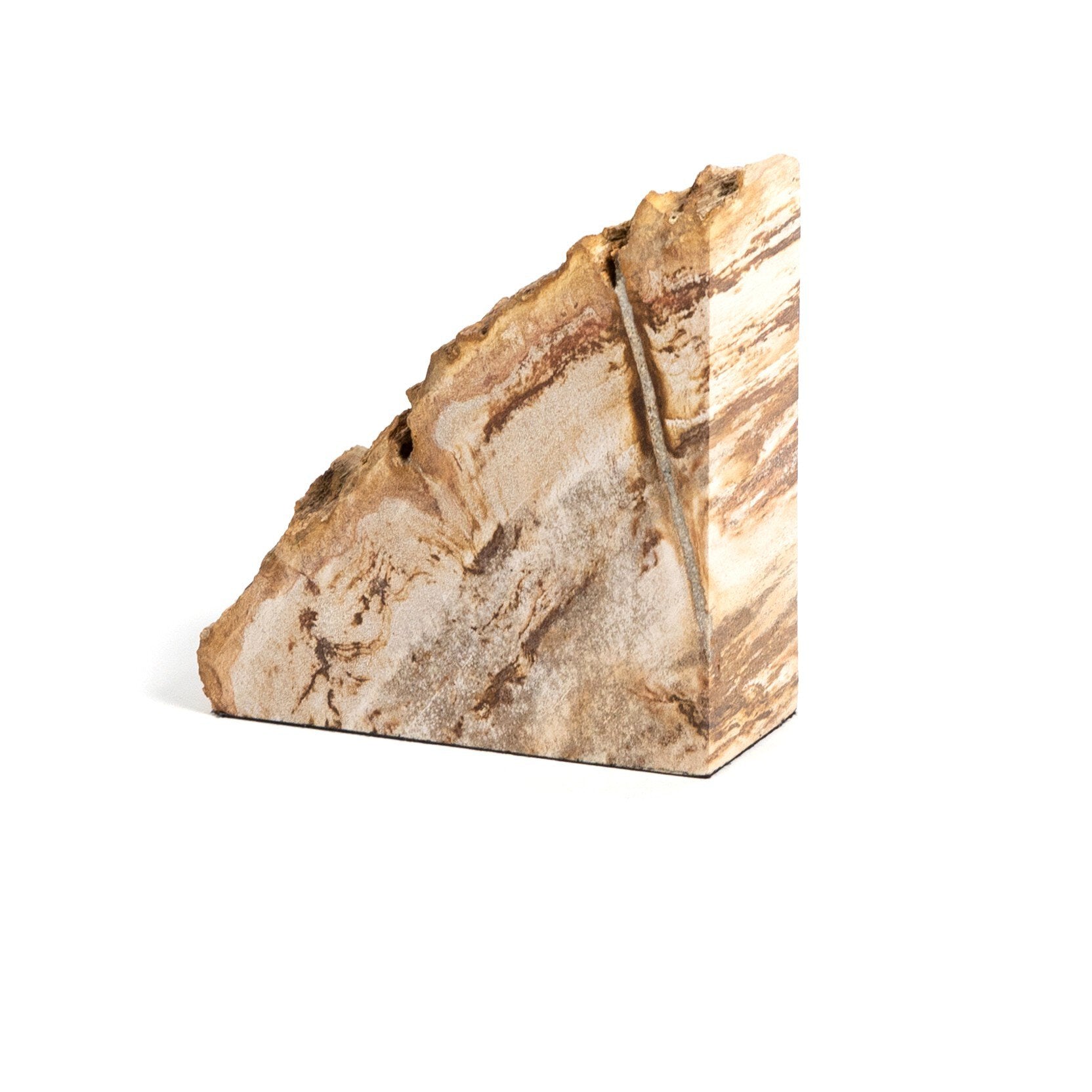 Four Hands Petrified Wood Book Ends — Light Petrified Wood