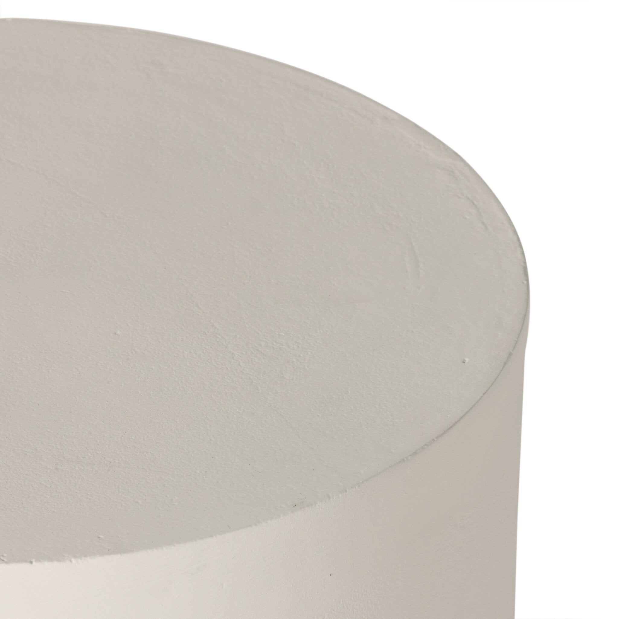 Four Hands Basil Outdoor Drink Table — Matte White Cast Aluminum